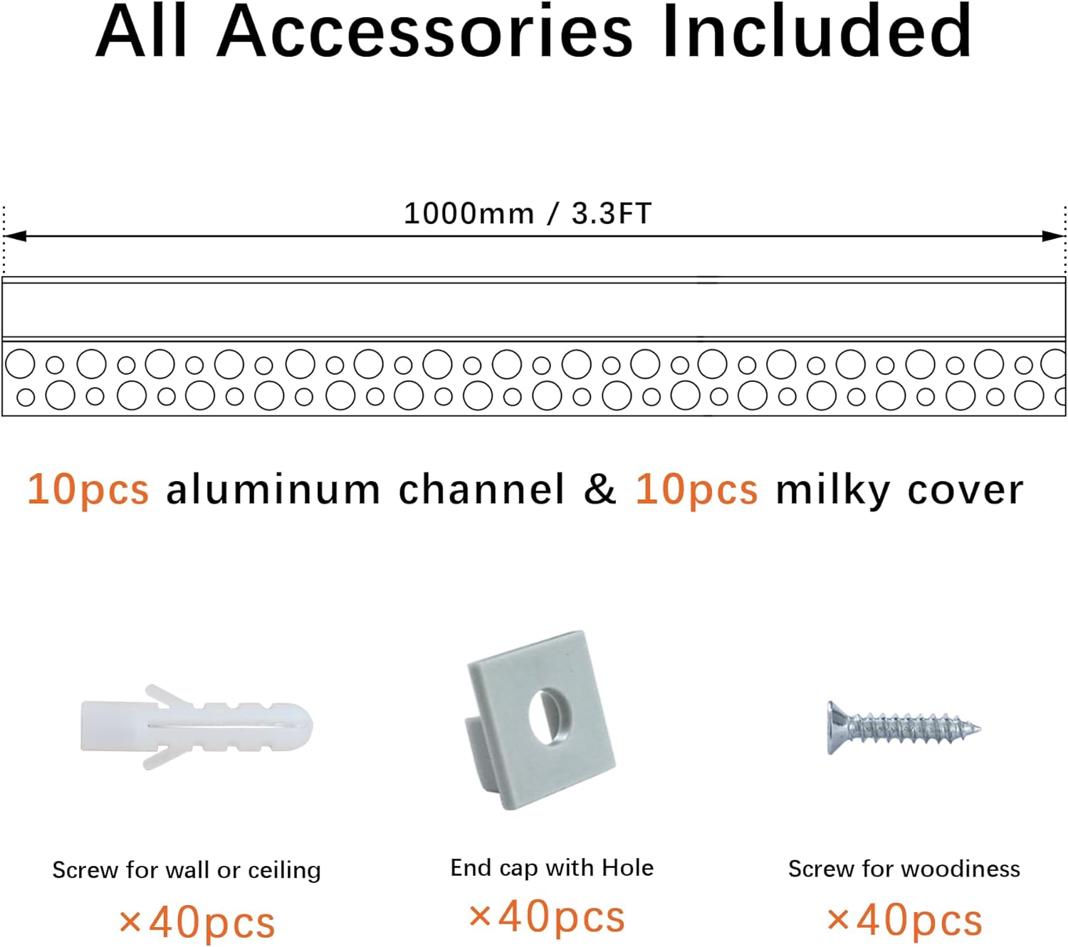 AC04 Drywall Trimless Recessed Aluminum Track Channel 3.3FT (1M) & 6.6FT (2M) for 13mm LED Strip Lights - Pack of 10 | Perfect for Home Theater, Kitchen Under Cabinet & Bedroom Cove Lighting