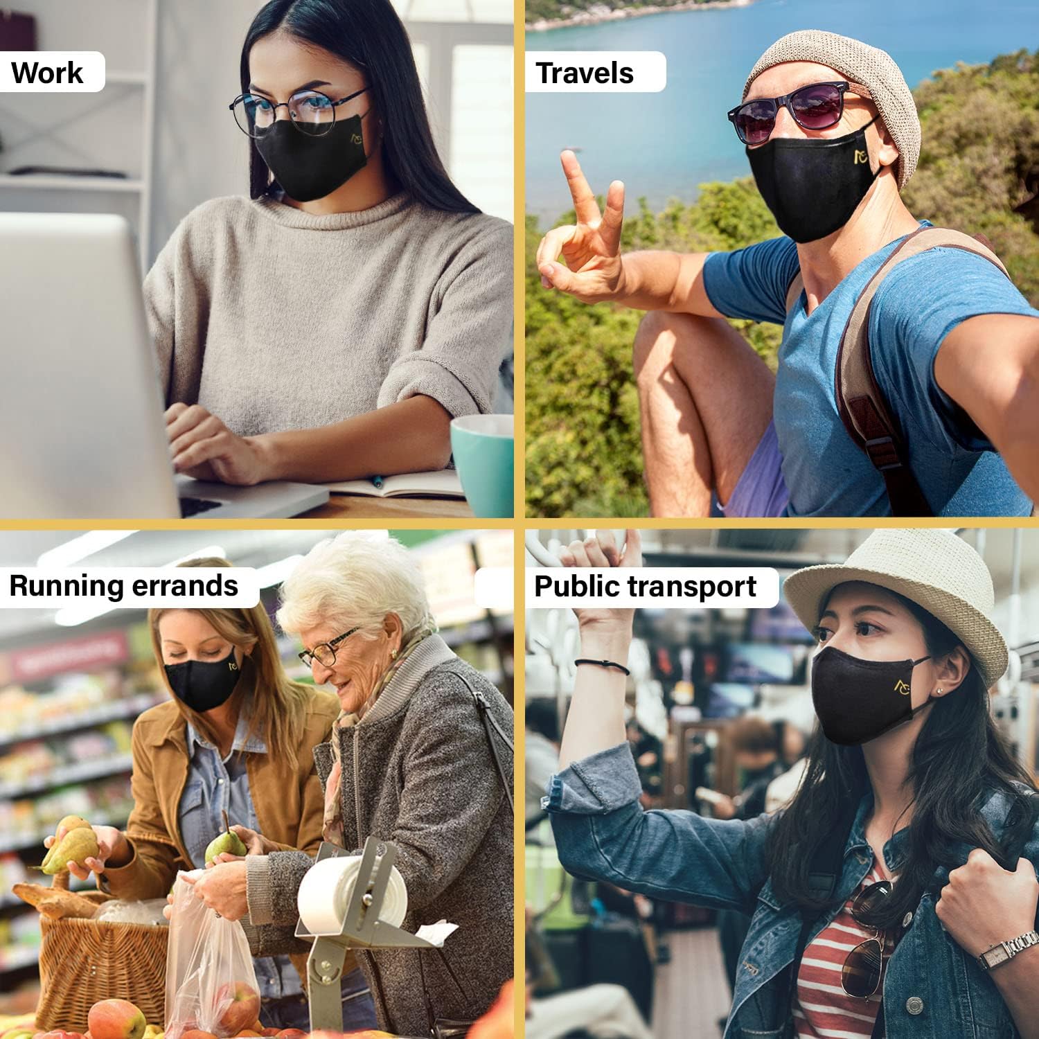 Premium Adult Face Mask 2-Pack - Reusable & Breathable for Daily Protection, Workouts & Travel