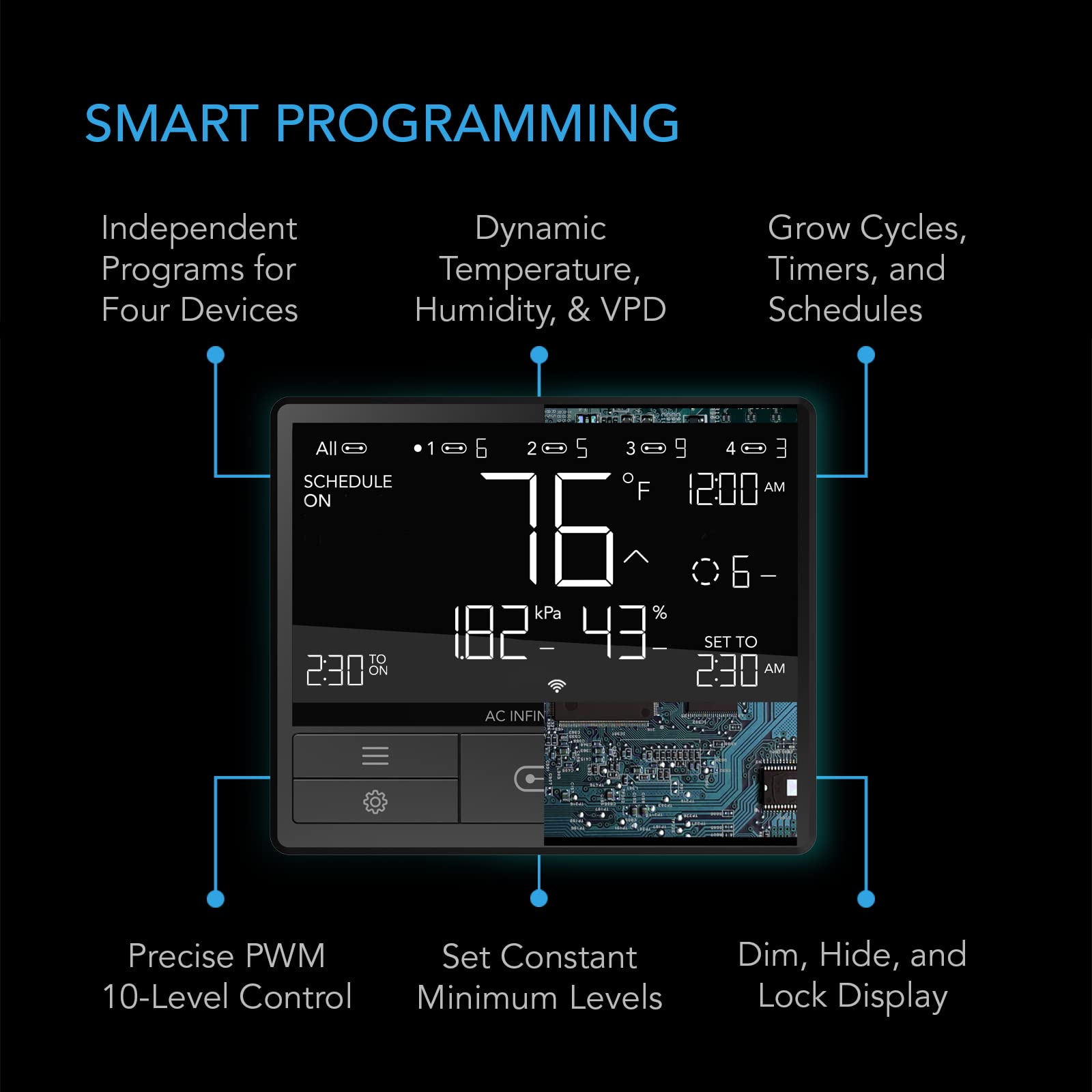 AC Infinity Controller 69 PRO - Smart Grow Tent Environmental Controller with WiFi & Bluetooth | Temperature, Humidity, VPD, Timer & Schedule Controls | Perfect for Indoor Gardening, Hydroponics & Ventilation Systems