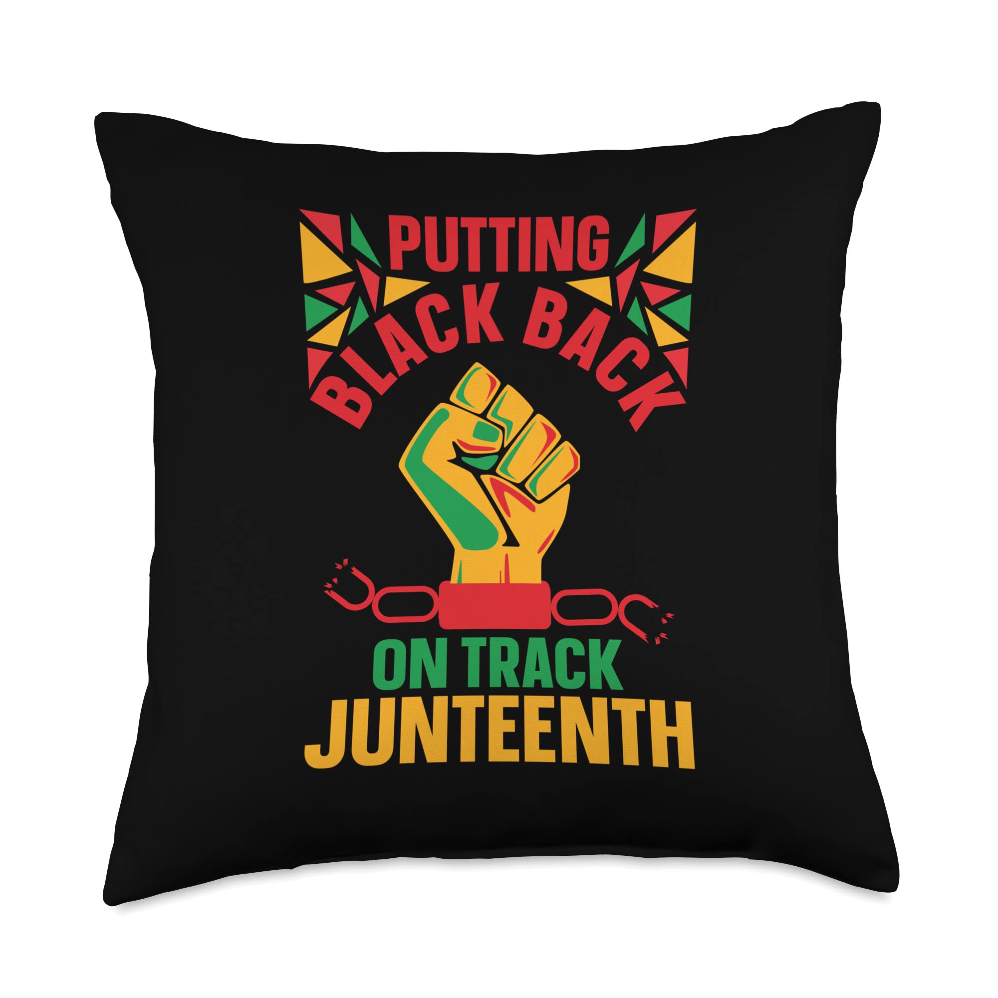Juneteenth Throw Pillow 18x18 - Black History Decor for Home & Office