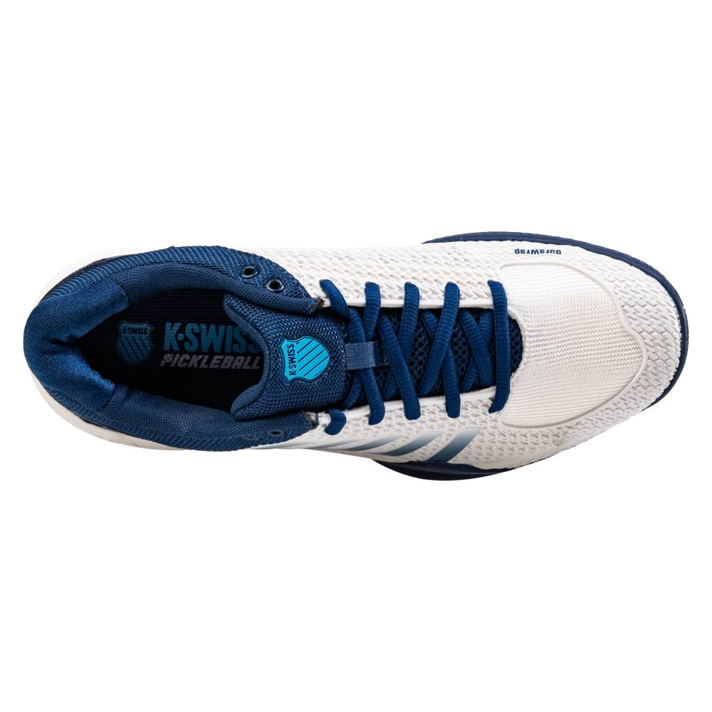 K Swiss Express Light Men's Pickleball Shoes - Breathable Tennis Shoes for Men with Cushioned Support - Blue & White Athletic Shoes for Pickleball, Tennis & Court Sports