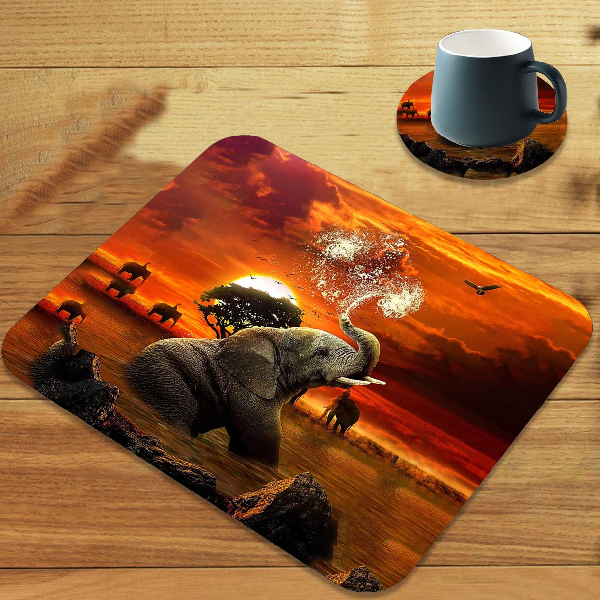 Gorzzt Gaming Mouse Pad with Elephant Design - Non-Slip Rubber Base, Large Extended Mouse Mat for PC, Laptop, Office & Gaming - Perfect for Esports, Work, and Home Computer Setup