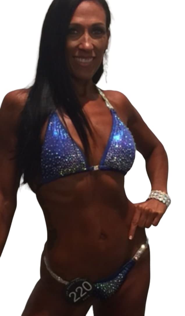 Royal Blue Competition Bikini - NPC Physique Posing Suit for Women (Size Small, HIPS 32