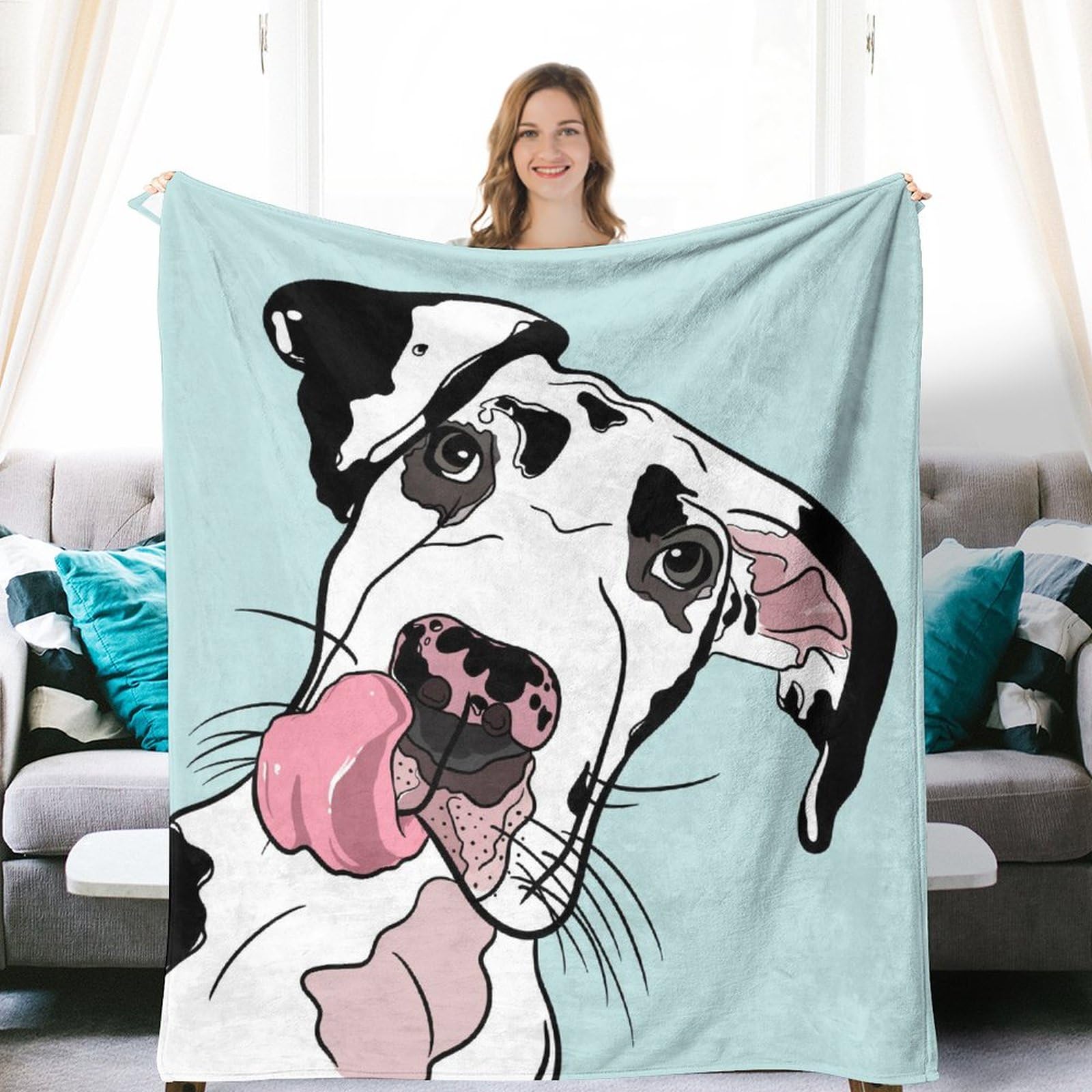 Soft & Cozy Dog Throw Blanket for Bedroom, Couch & Travel - 50x40 Inch All Season Blanket for Adults & Kids - Perfect for Lounging, Napping & Air Conditioning Comfort