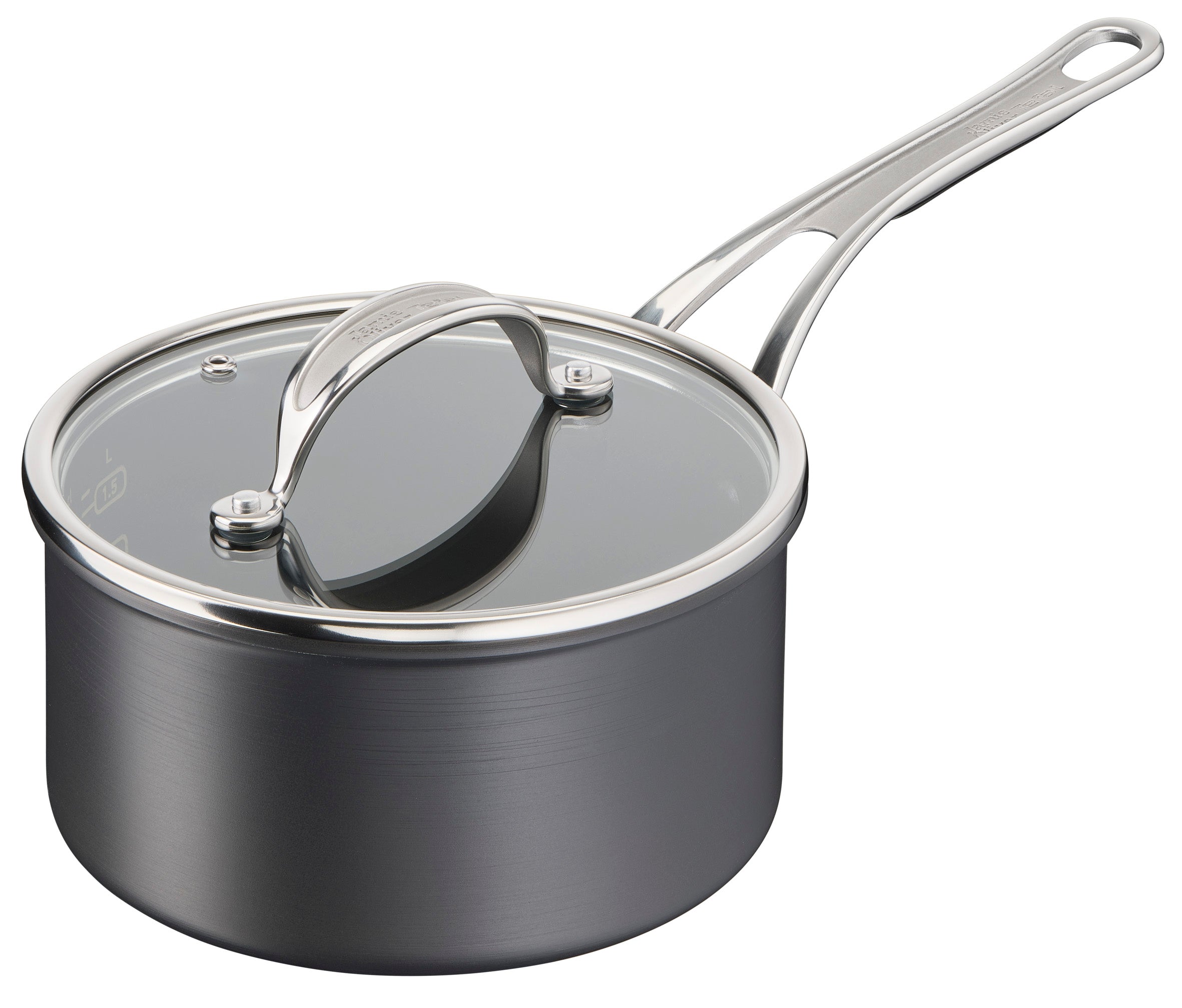 Jamie Oliver by Tefal Nonstick Induction Saucepan with Lid - 18cm Hard Anodized Cookware for Classic Cooking | Perfect for Sauces, Stews & Everyday Meals