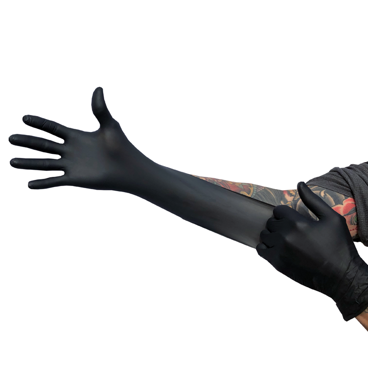 Premium Black Latex Gloves - Disposable, Powder-Free, 100 Pcs - Ideal for Cleaning, Food Handling & Medical Use