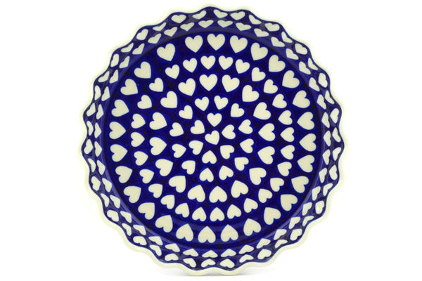 10 Inch Fluted Pie Dish with Heart Love Design - Perfect for Baking Homemade Pies, Tarts, and Desserts for Holidays, Parties & Family Gatherings