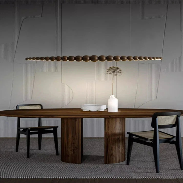 Kira Modern Wood Chandelier - Elegant Farmhouse Lighting Fixture for Dining Room, Bedroom & Living Room Decor