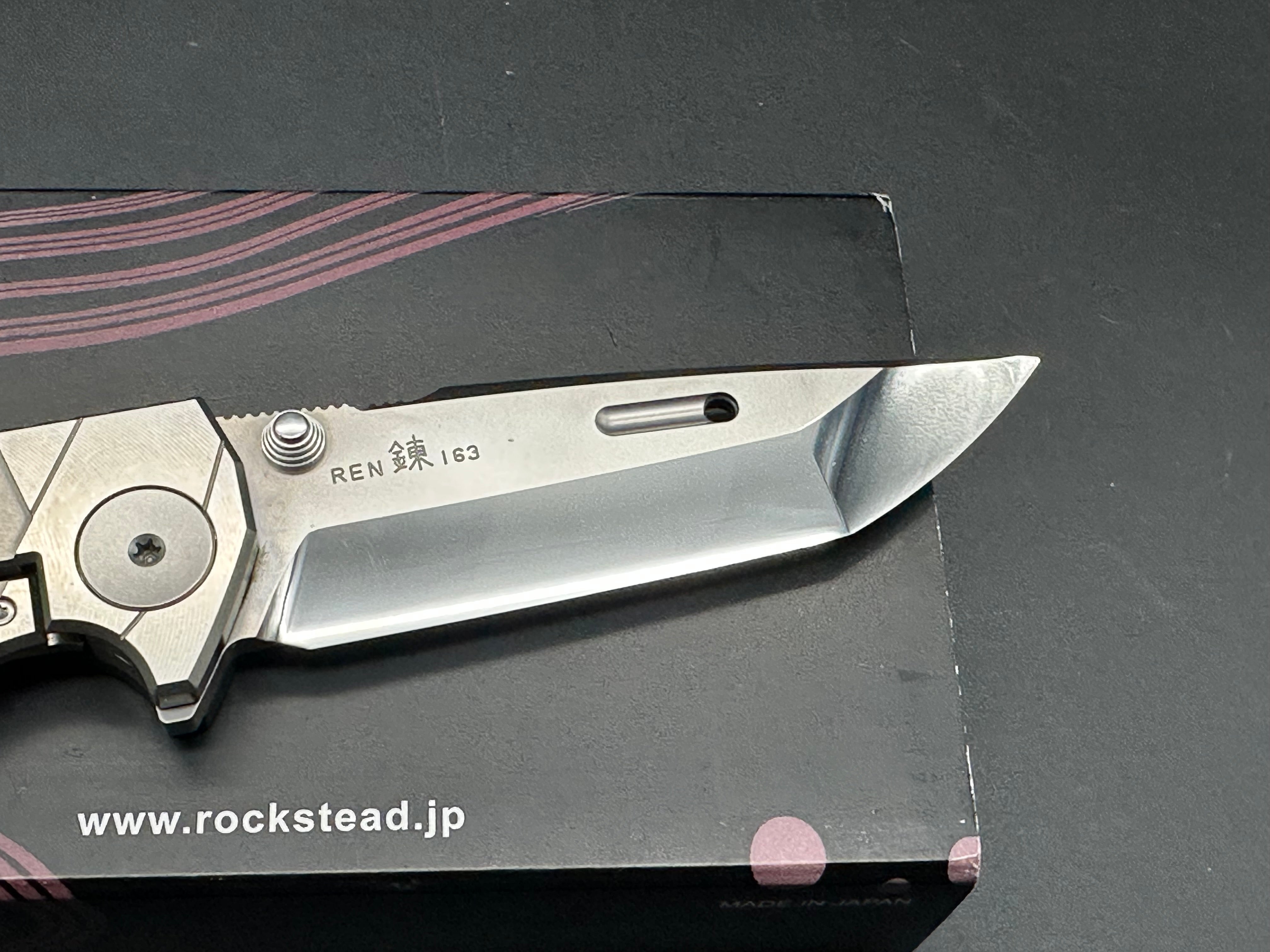 Rockstead Ren ZDP-189 Mirror Finished Tanto Folding Knife - Ultra Sharp Japanese Steel Blade for EDC, Outdoor, and Tactical Use