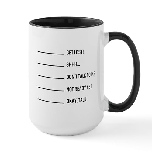 White/Black Inside - Okay Talk Large Mug