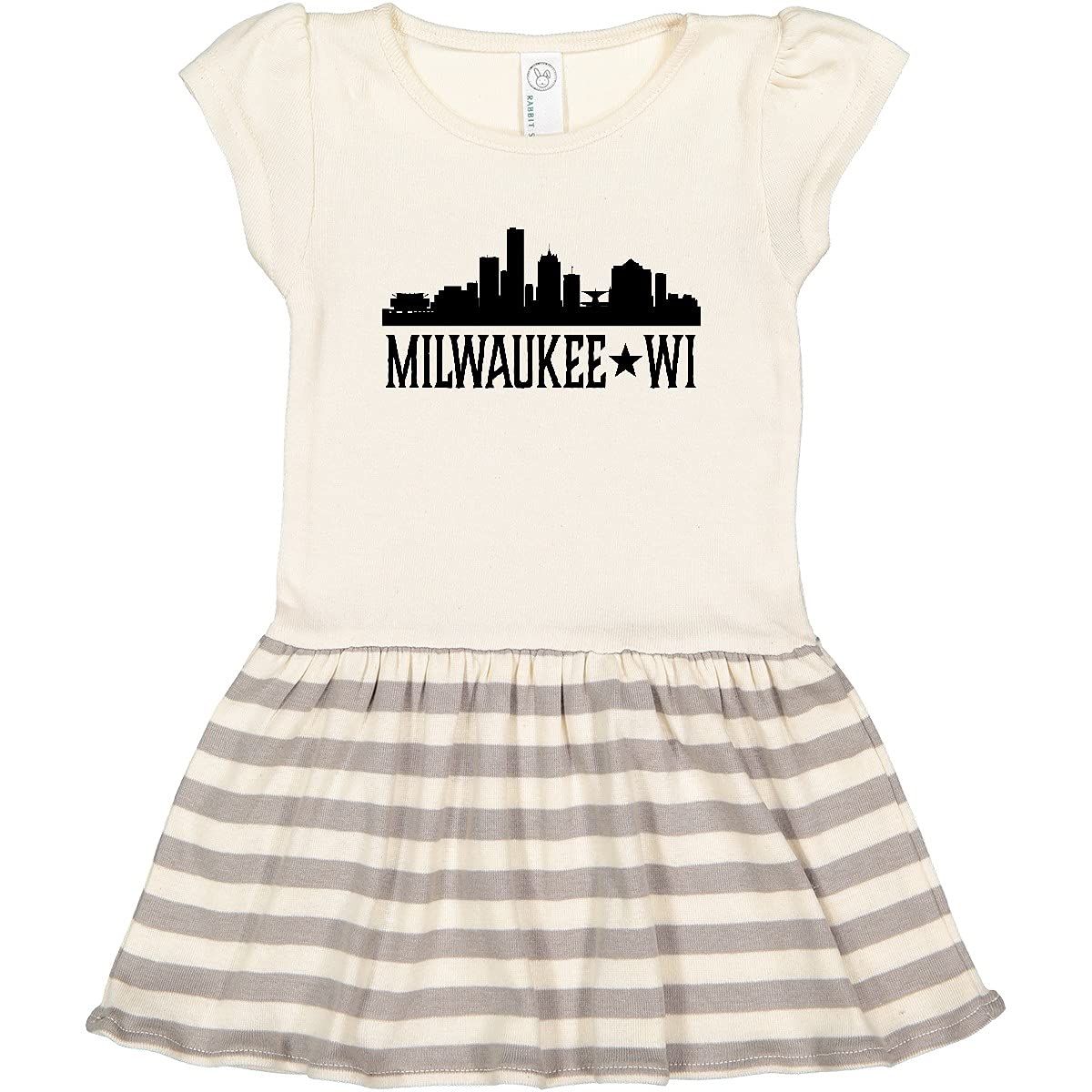 Inktastic Milwaukee Wisconsin City Skyline Toddler Dress - Cute Graphic Print Baby Girl Outfit for Casual Wear, Travel & Family Photos