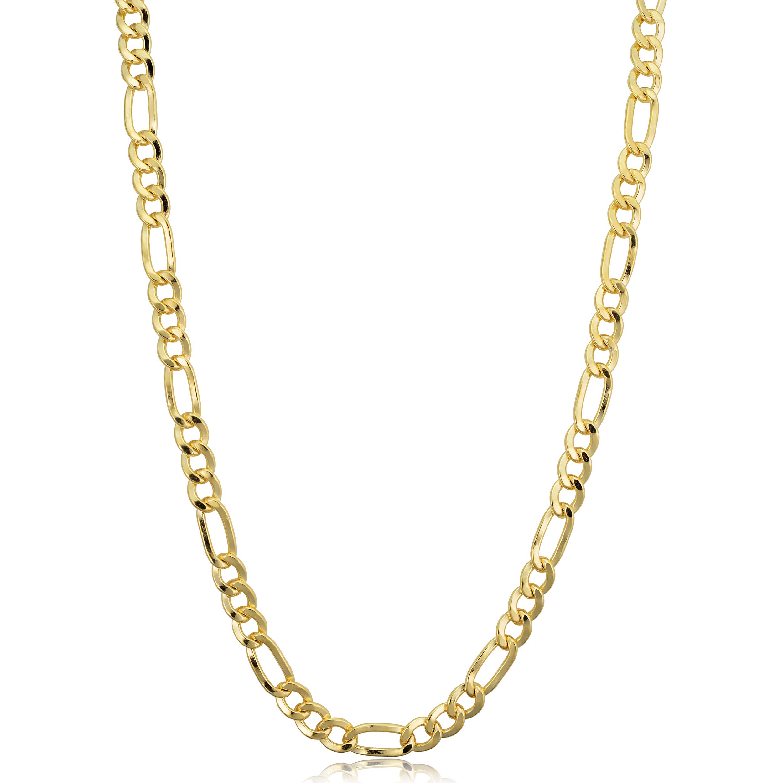 14K Yellow Gold Filled Figaro Chain Necklace for Men & Women - Solid Durable Link Design (3.3mm to 8.6mm Width Options) - Perfect for Layering, Gift Giving & Everyday Jewelry Wear