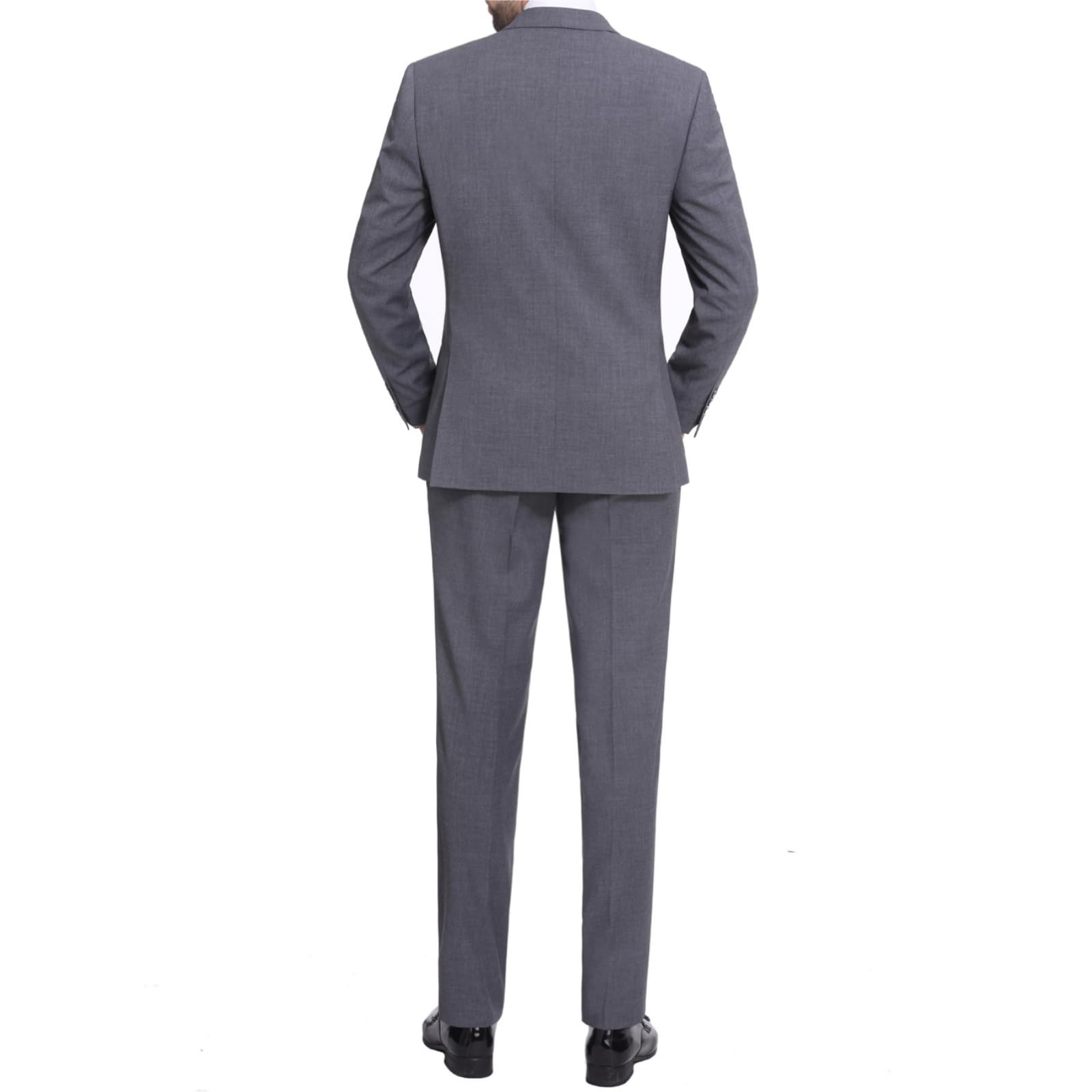 Men's Slim Fit 2-Piece Suit Set - Solid Color Two Button Blazer & Dress Pants | Formal Business Attire for Weddings, Office & Special Occasions