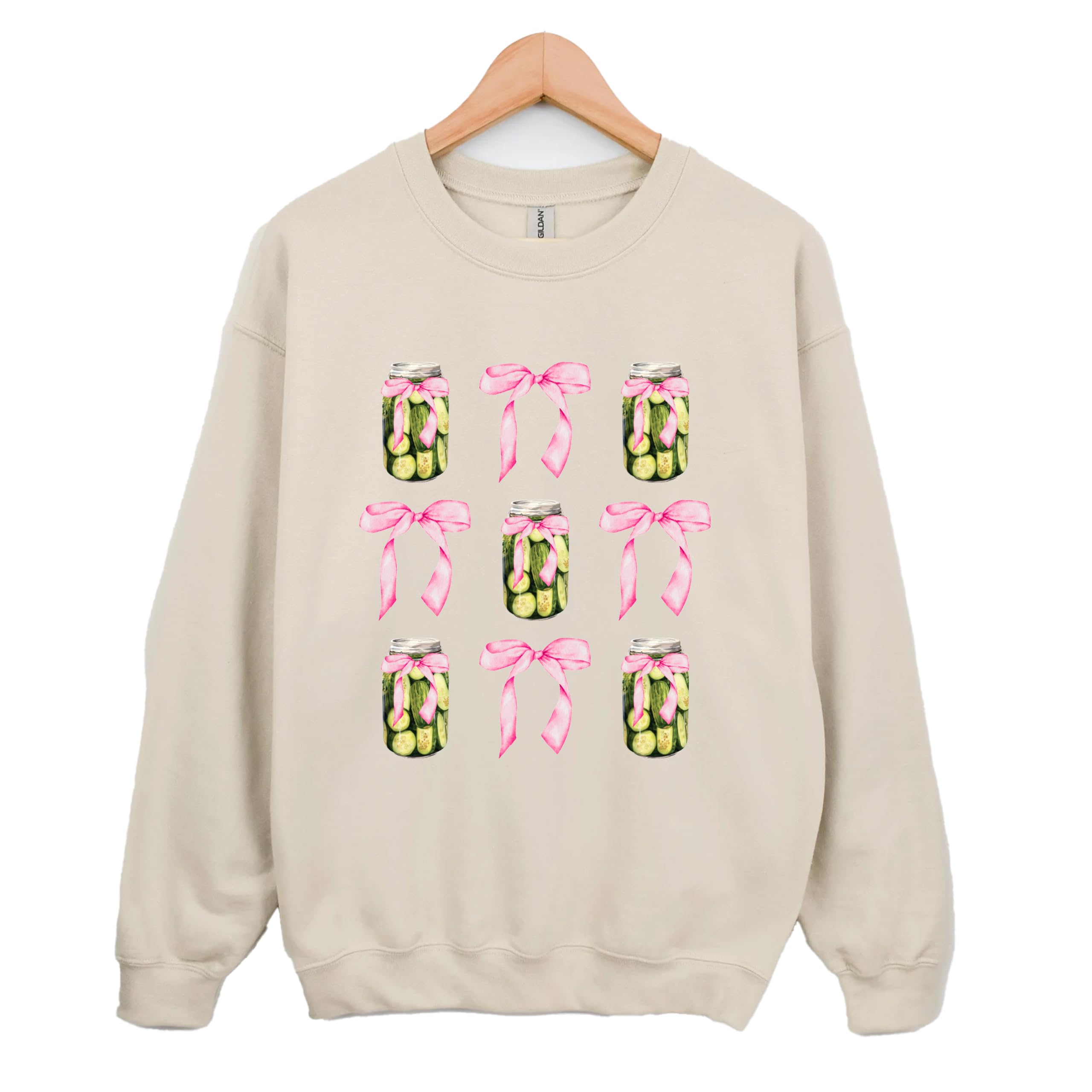 Coquette Aesthetic Pink Bow Sweater - Soft Ribbon Pickle Sweatshirt for Women | Cozy Casual Wear, Gift for Soft Girl Era, Trendy Outfit for Dates & Social Media (M, Pink)