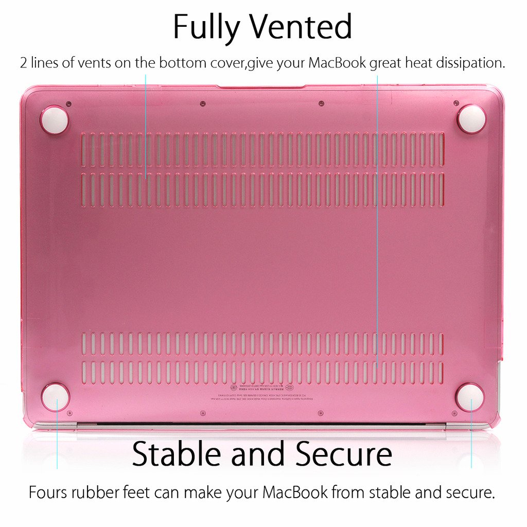 UESWILL Clear Hard Shell Case for MacBook 12-inch Retina Display (A1534) - Pink | Protective Cover | Lightweight & Scratch-Resistant | Perfect for Work, Travel & School
