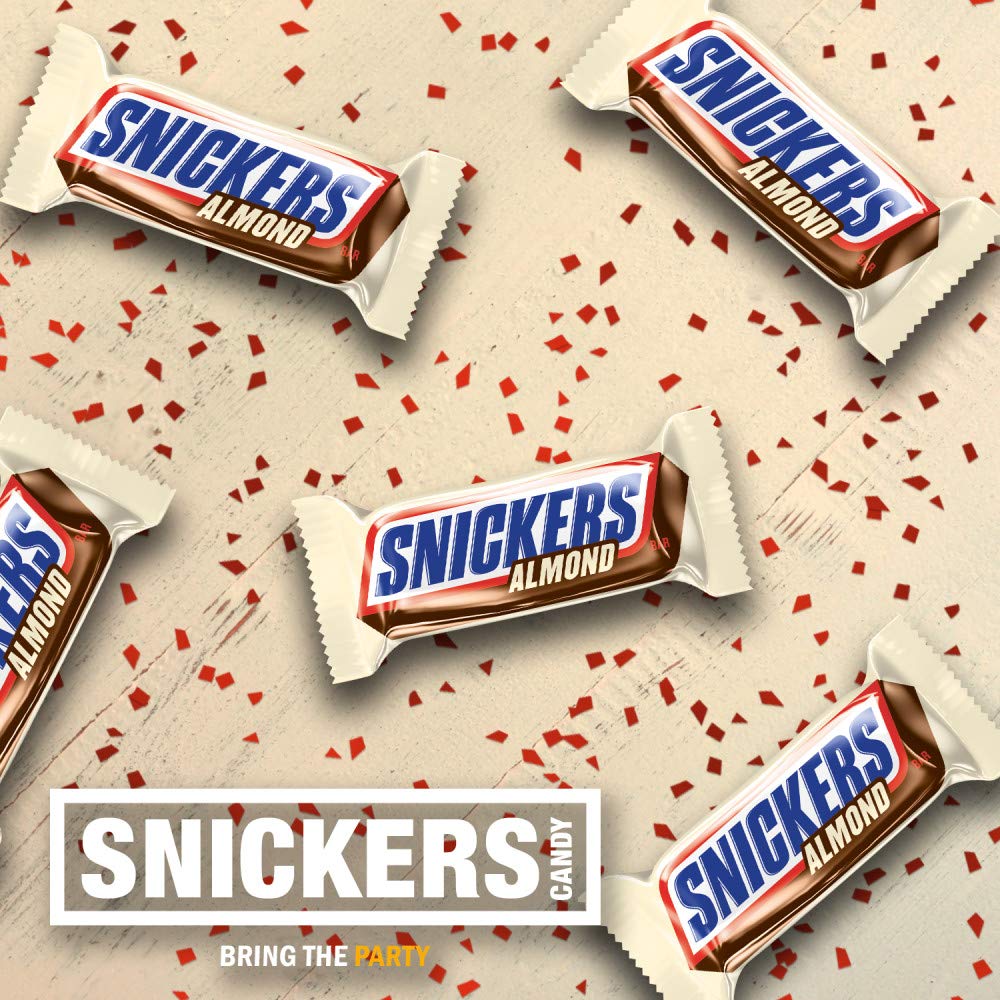 SNICKERS Almond Milk Chocolate Candy Bars - Fun Size Halloween Treats, 10.23oz Bag - Perfect for Trick-or-Treating, Party Favors & Office Snacks