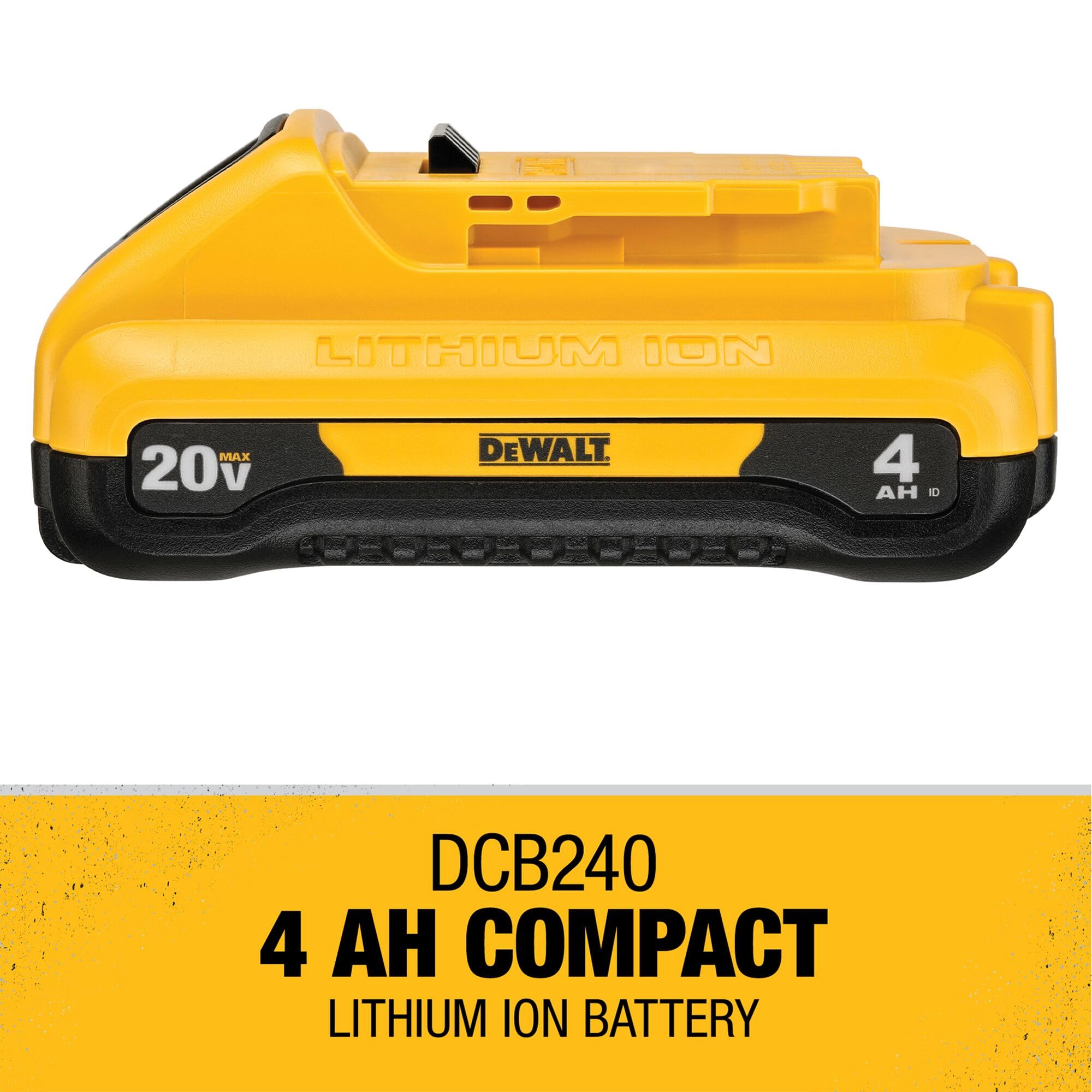 DEWALT 20V MAX* Compact 4.0Ah Lithium-Ion Battery (DCB240) - Power Tool Battery for Drills, Saws & More | Ideal for Construction, DIY & Home Improvement Projects