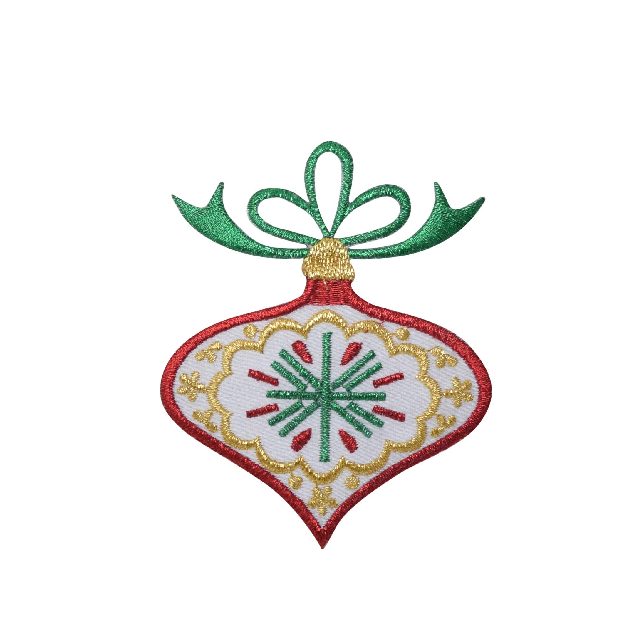 Christmas Ornament Embroidered Iron-On Patch - Festive Holiday Decor for DIY Crafts, Stockings & Gift Wrapping