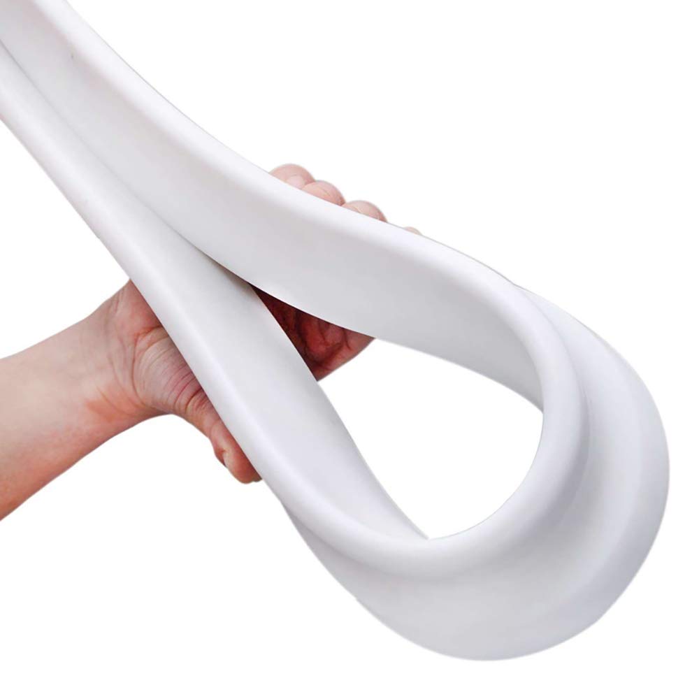 Waterproof Self-Adhesive Silicone Shower Threshold Barrier - Flexible Bath & Shower Water Dam Seal Strip for Bathroom, Kitchen & Doorway - Prevent Water Leaks & Flooding (Ideal for Homes, Apartments & RVs)