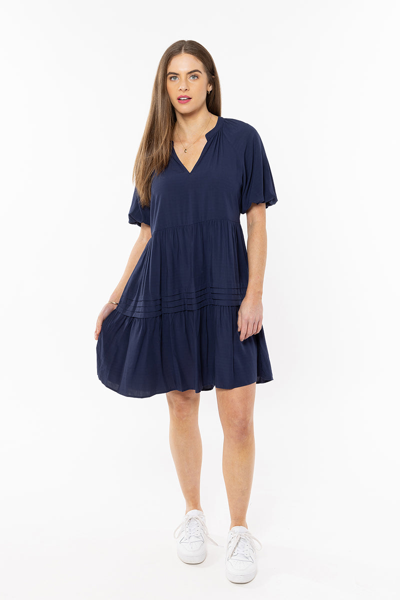 Stylish Navy Mini Dress for Women - Elegant & Comfortable Casual Wear for Parties, Dates & Night Out