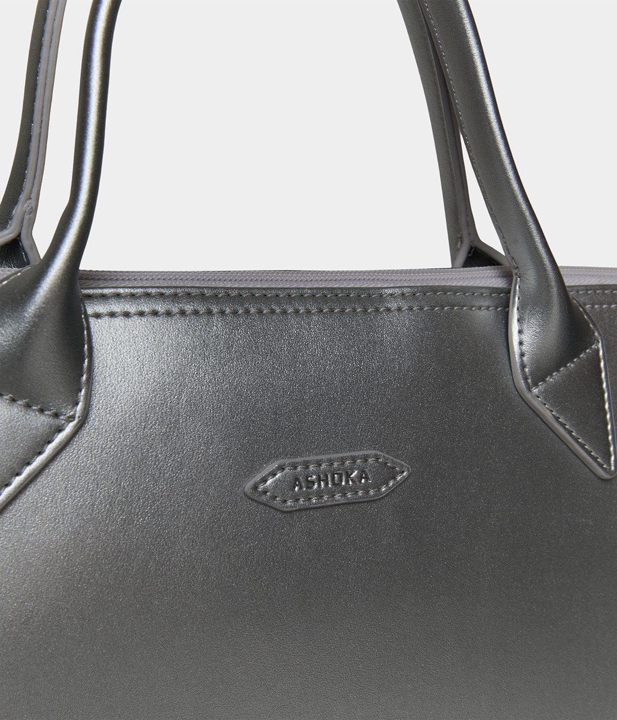 Vegan Apple Leather Briefcase for Women & Men - Eco-Friendly Silver Business Bag | Perfect for Office, Work, Travel & Professional Meetings
