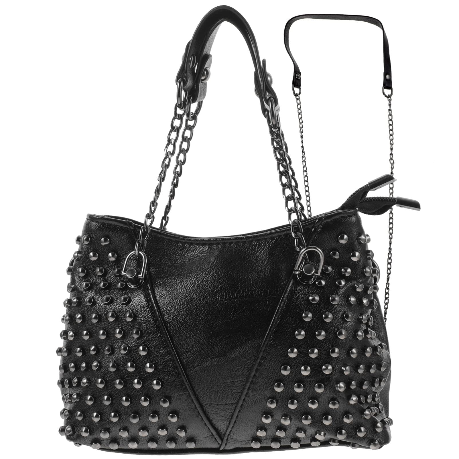 KESYOO Gothic Crossbody Bag for Women - Black Studded Shoulder Purse with Rivet Chain, Stylish Messenger Bag | Perfect for Daily Use, Parties, Concerts & Gothic Fashion Outfits