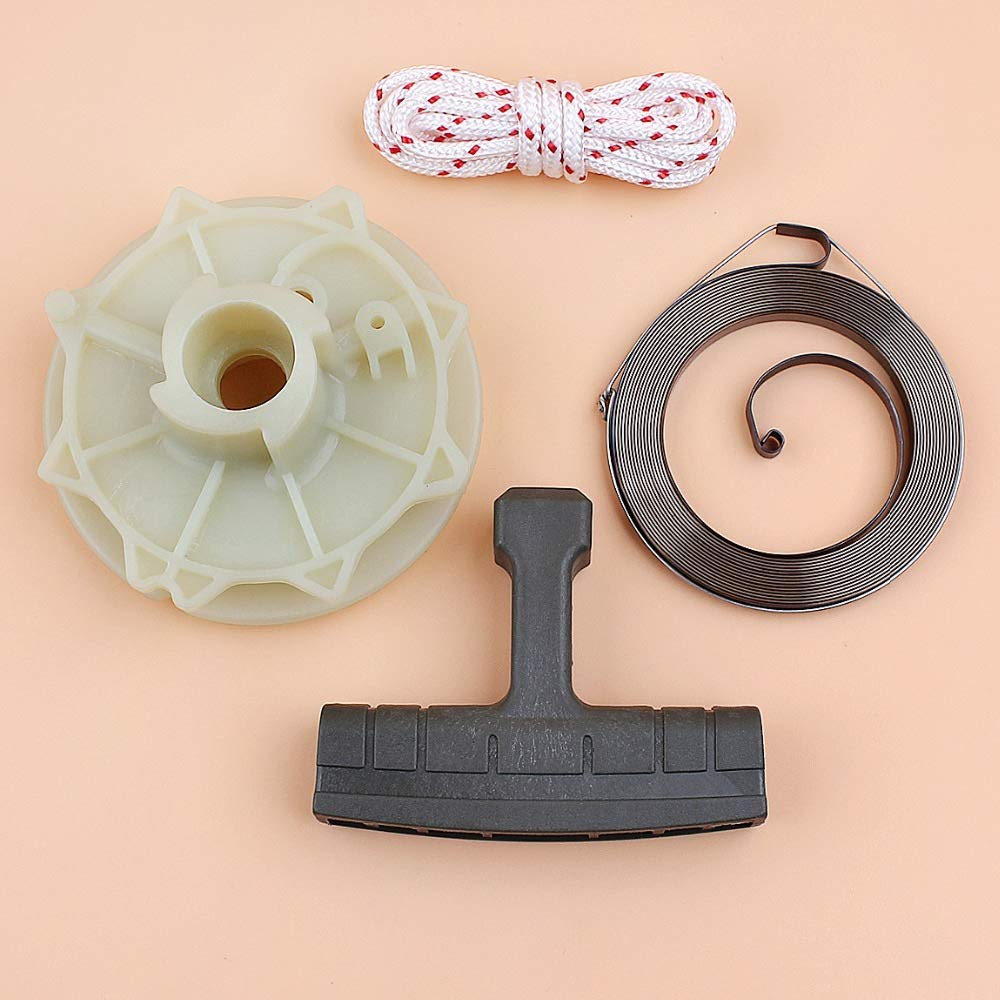 Recoil Starter Pulley Spring Kit - Compatible with Partner 350 351, Poulan 3314 3416 3516 1900 1950 1975 2025 2050, Husqvarna 530037817 Chainsaws - Easy Replacement for Smooth Engine Starts