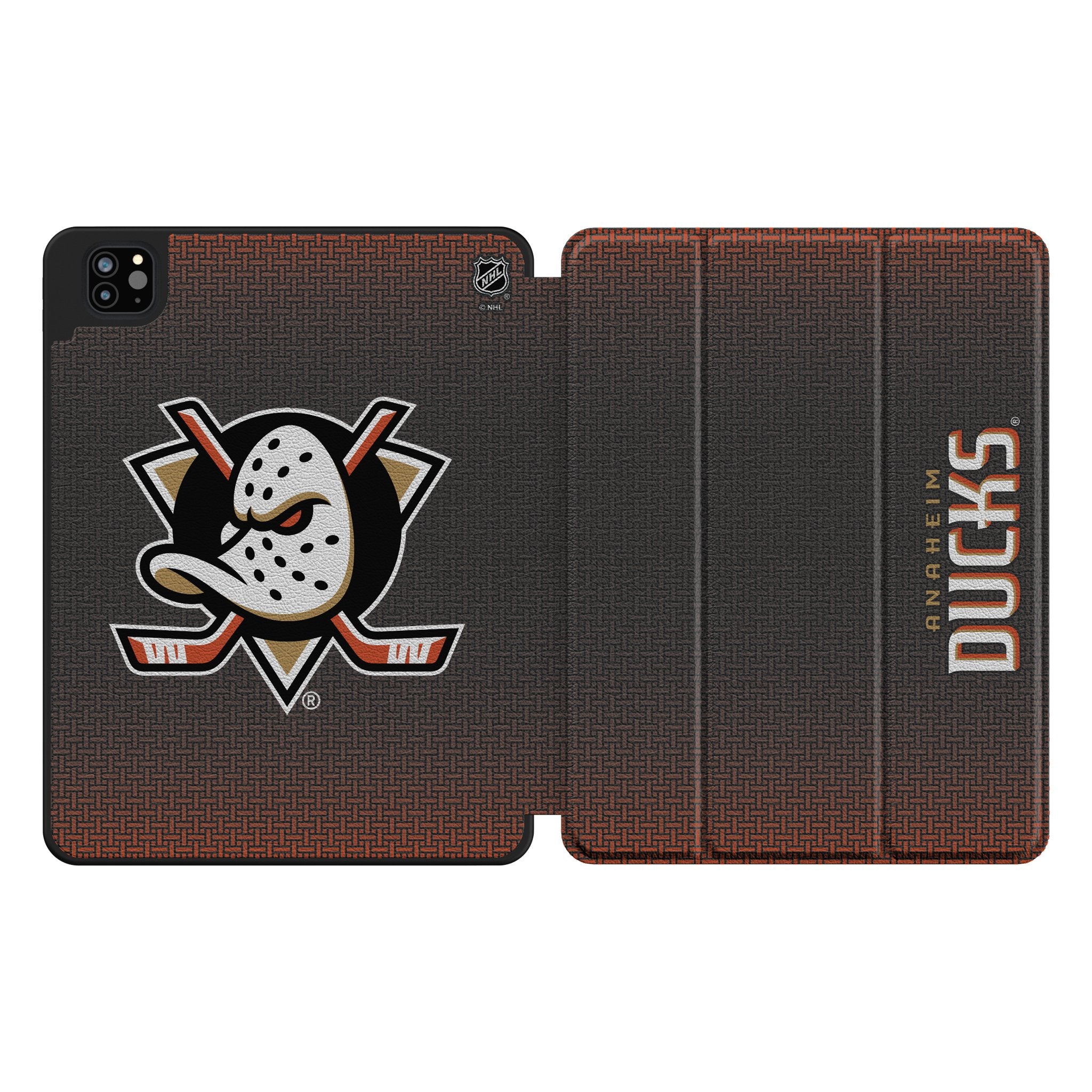 Anaheim Ducks Themed Linen Tablet Case for Apple iPad 10.2/10.5/11/12.9 Inch - Protective Cover for iPad Air/Pro/Mini - Perfect for Hockey Fans, Office & School Use