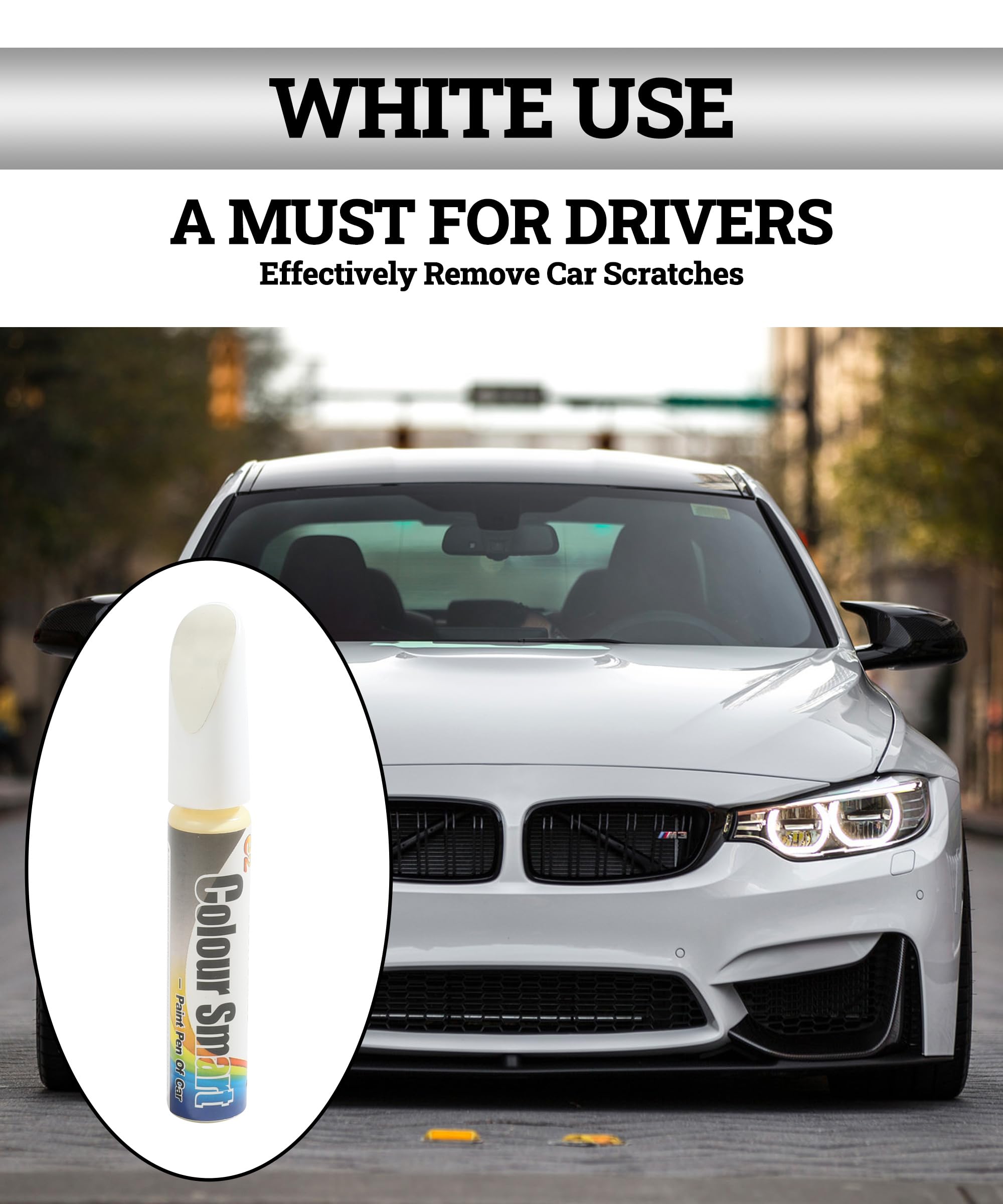 Zlirfy Car Touch Up Paint Pen - Quick & Easy Automotive Scratch Repair Pen for Cars (White) | Perfect for Small Chips, Scratches & Paint Damage | Ideal for DIY Car Maintenance & Touch Ups