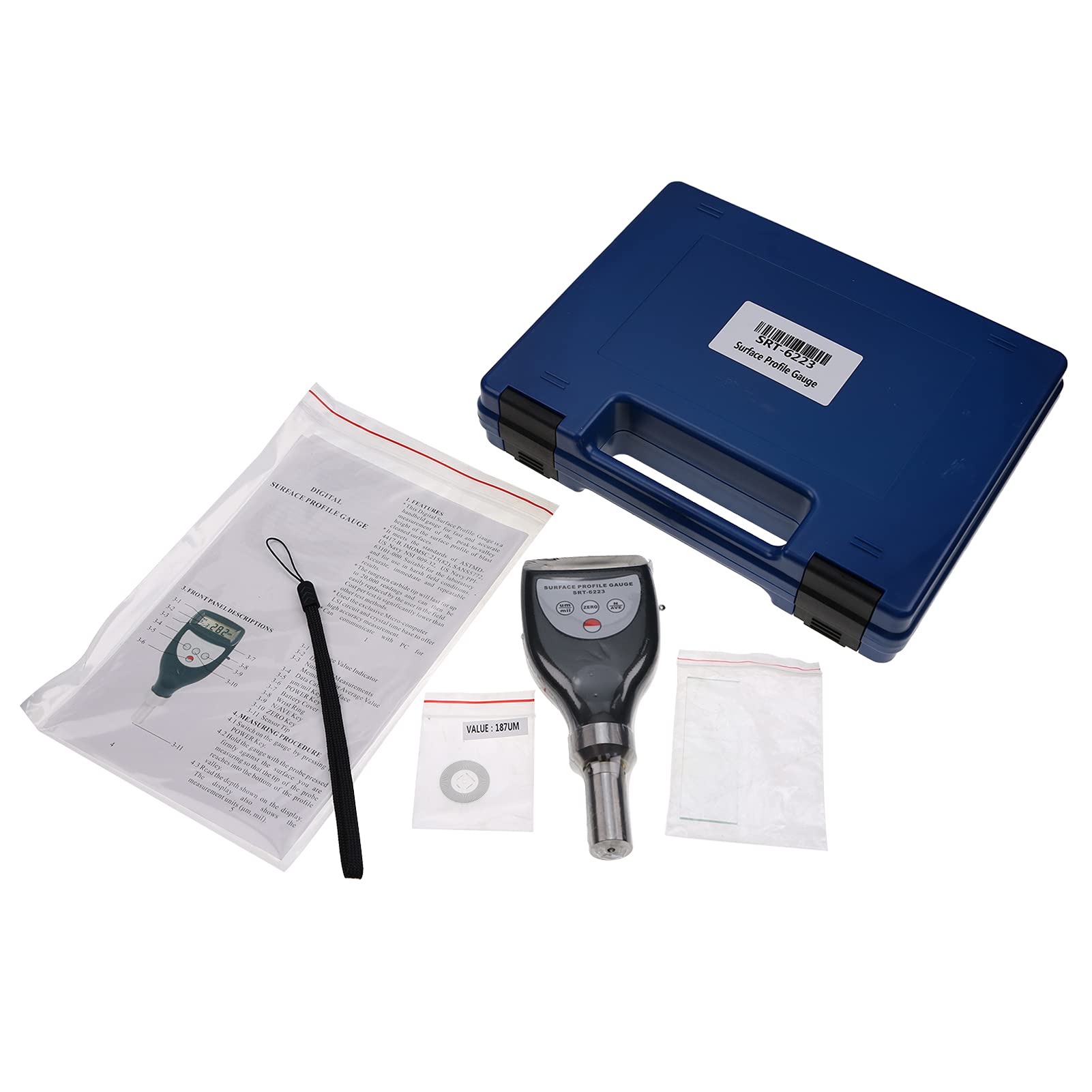 SRT-6223 Handheld Surface Roughness Tester | 0-800µm Range | Portable Profile Gauge for Blast Cleaned Surfaces | Ideal for Metal, Concrete & Paint Surface Measurement in Construction & Manufacturing