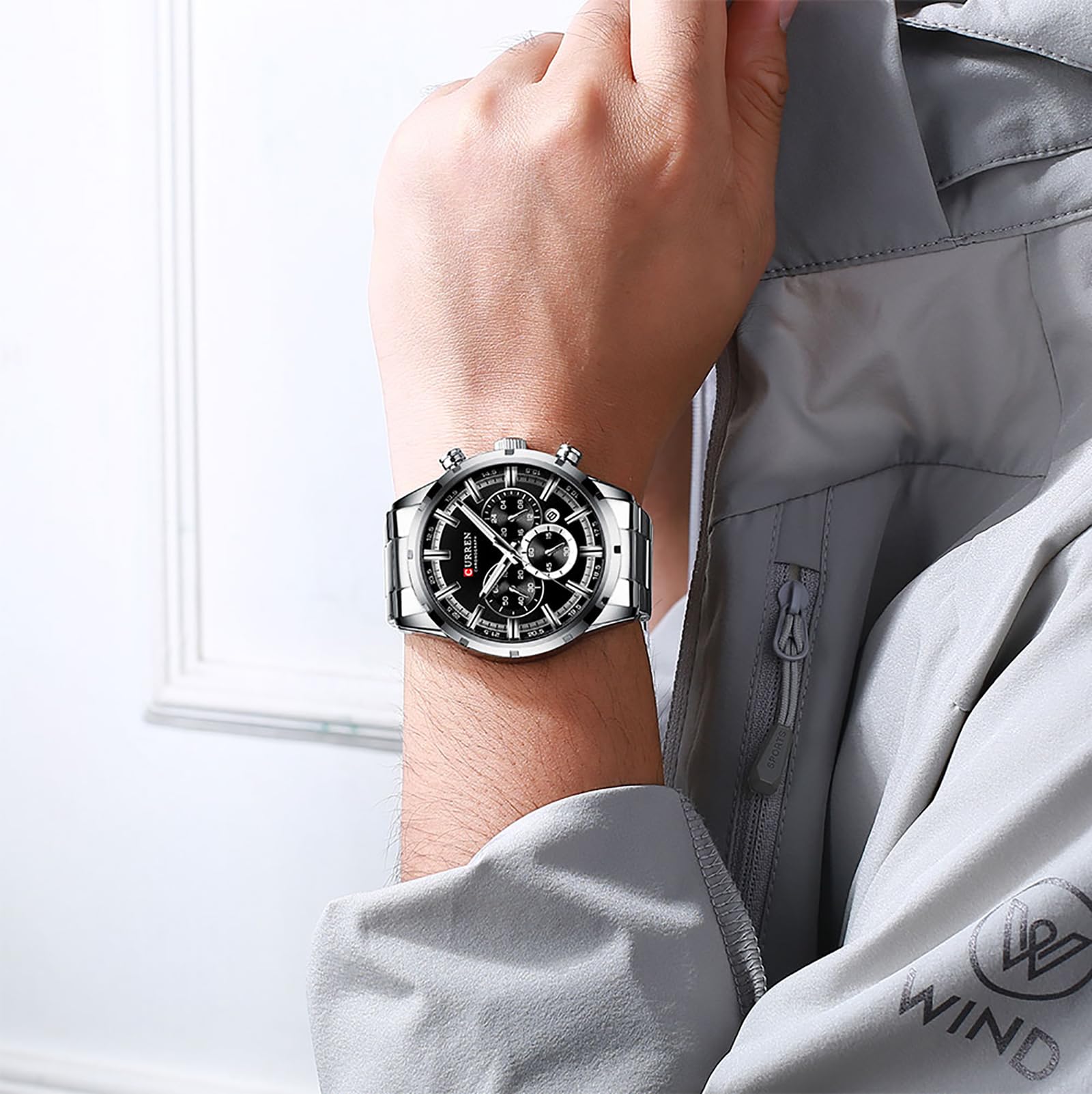 Luxury Men's Stainless Steel Analog Quartz Watch - Waterproof Business Chronograph Dress Wristwatch for Formal & Casual Wear | Perfect for Office, Parties & Everyday Use