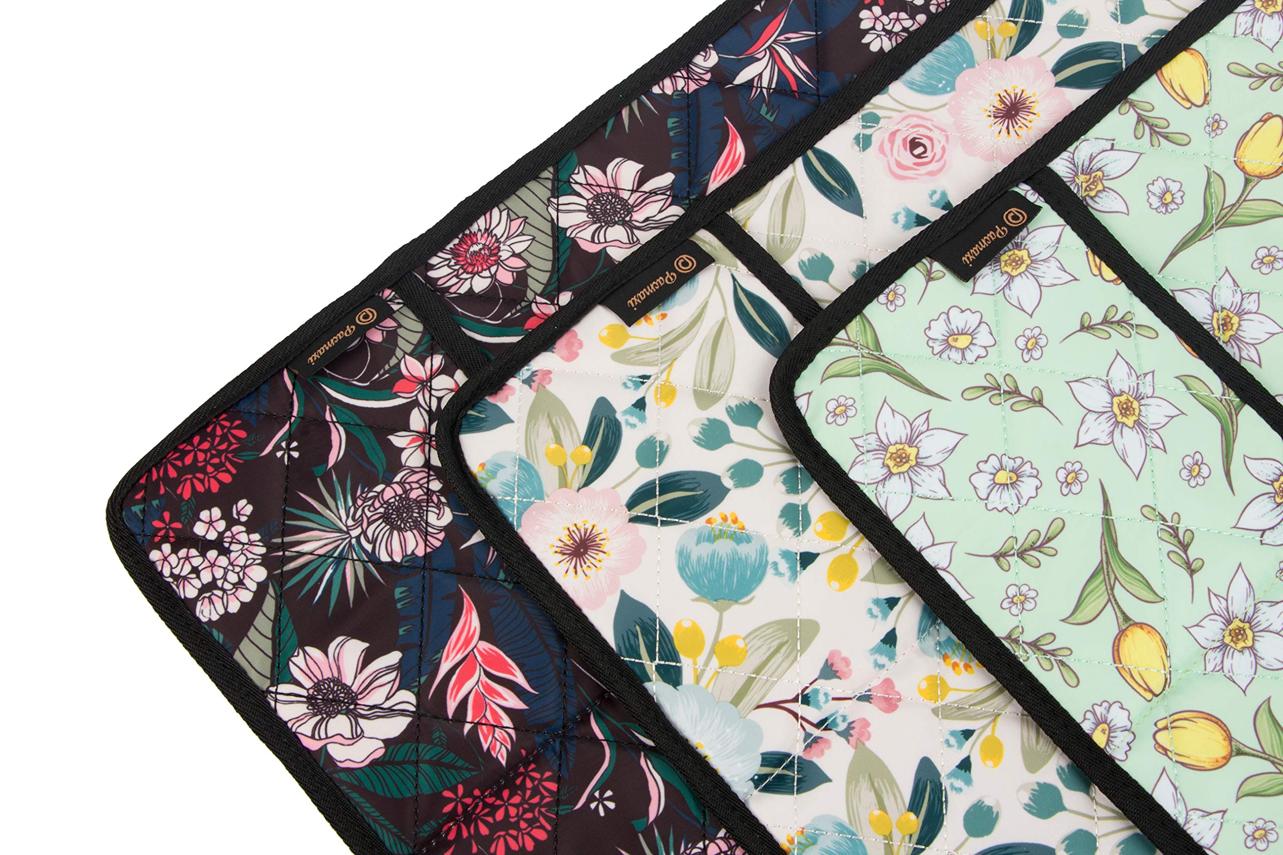 PACMAXI Sewing Machine Pad for Table with Pockets - Sewing Machine Accessories Organizer Mat in Paisley Blue - Perfect for Quilting, Crafting & Sewing Projects