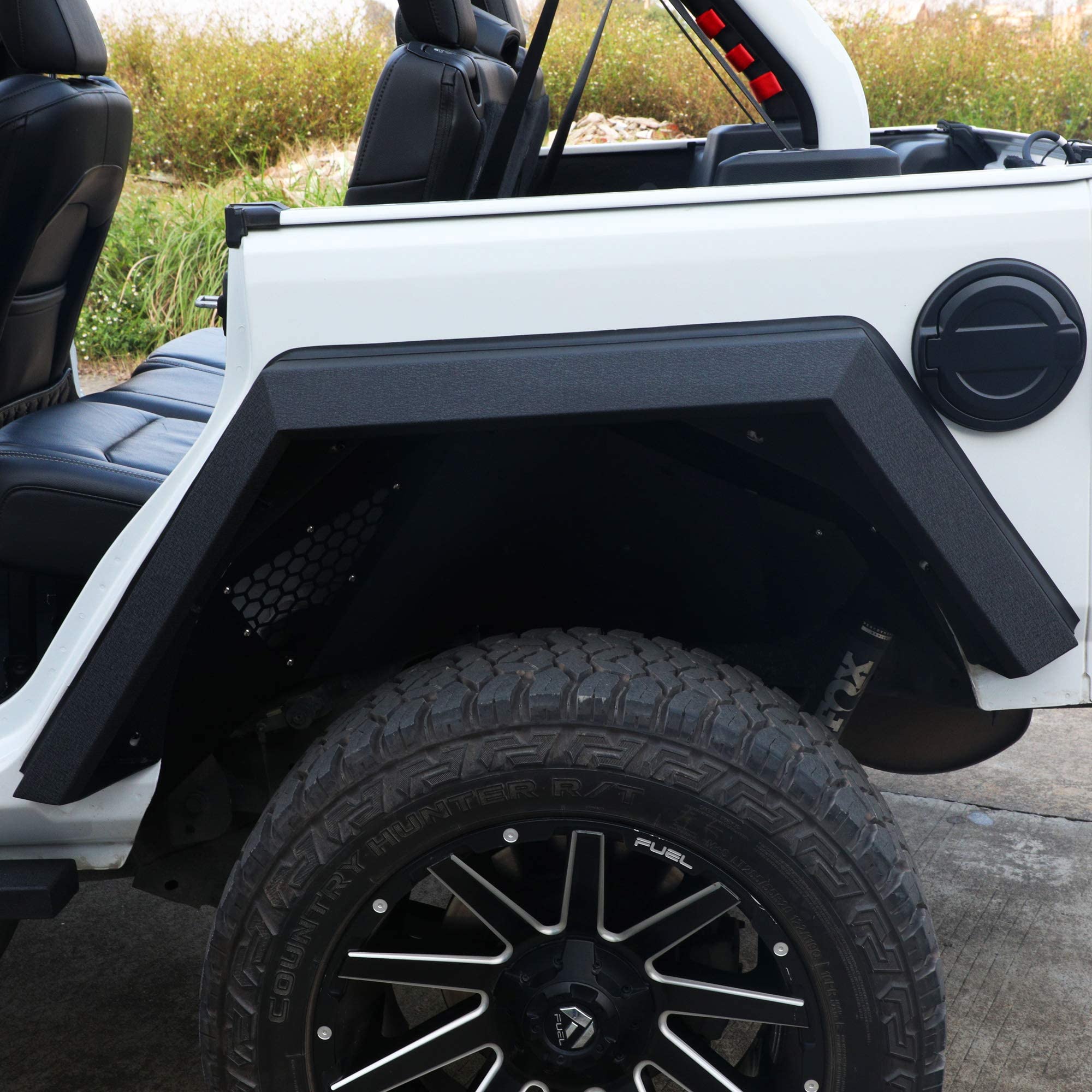 WOLFSTORM Steel Fender Flares for 2018-2023 Jeep Wrangler JL 4 Door & 2 Door Models with LED DRL & Sequential Turn Signals | JL/JLU Replacement Fender Accessories | Off-Road Protection & Style Upgrade