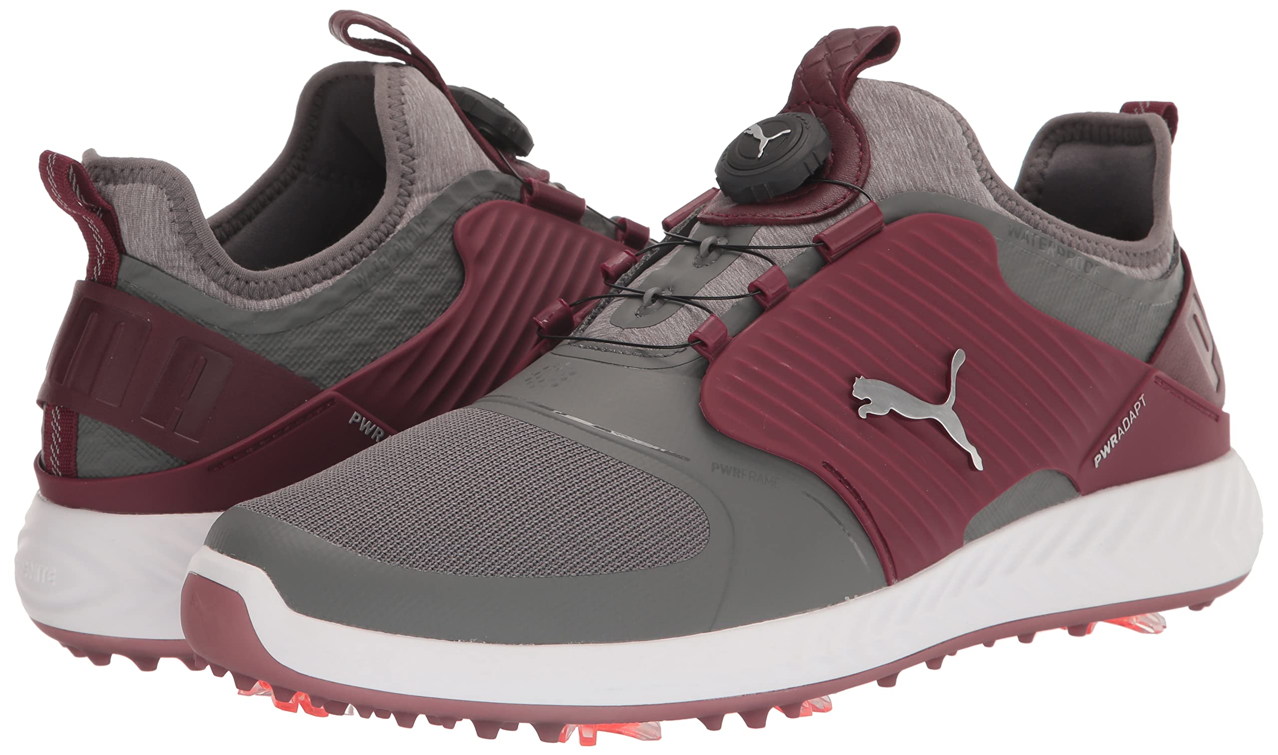 PUMA GOLF Men's Ignite Pwradapt Caged Disc Golf Shoes - Lightweight & Waterproof Spiked Golf Footwear for Men | Perfect for Course Play & Driving Range Practice