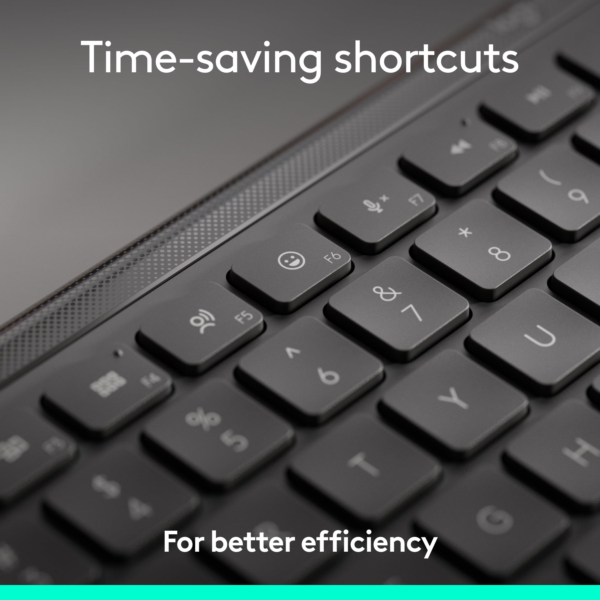 Logitech Signature Slim MK955 Wireless Keyboard and Mouse Combo for Business | Microsoft Copilot Edition, Quiet Typing, Bluetooth & Secure USB Receiver, Graphite - Perfect for Office, Remote Work & Windows Productivity