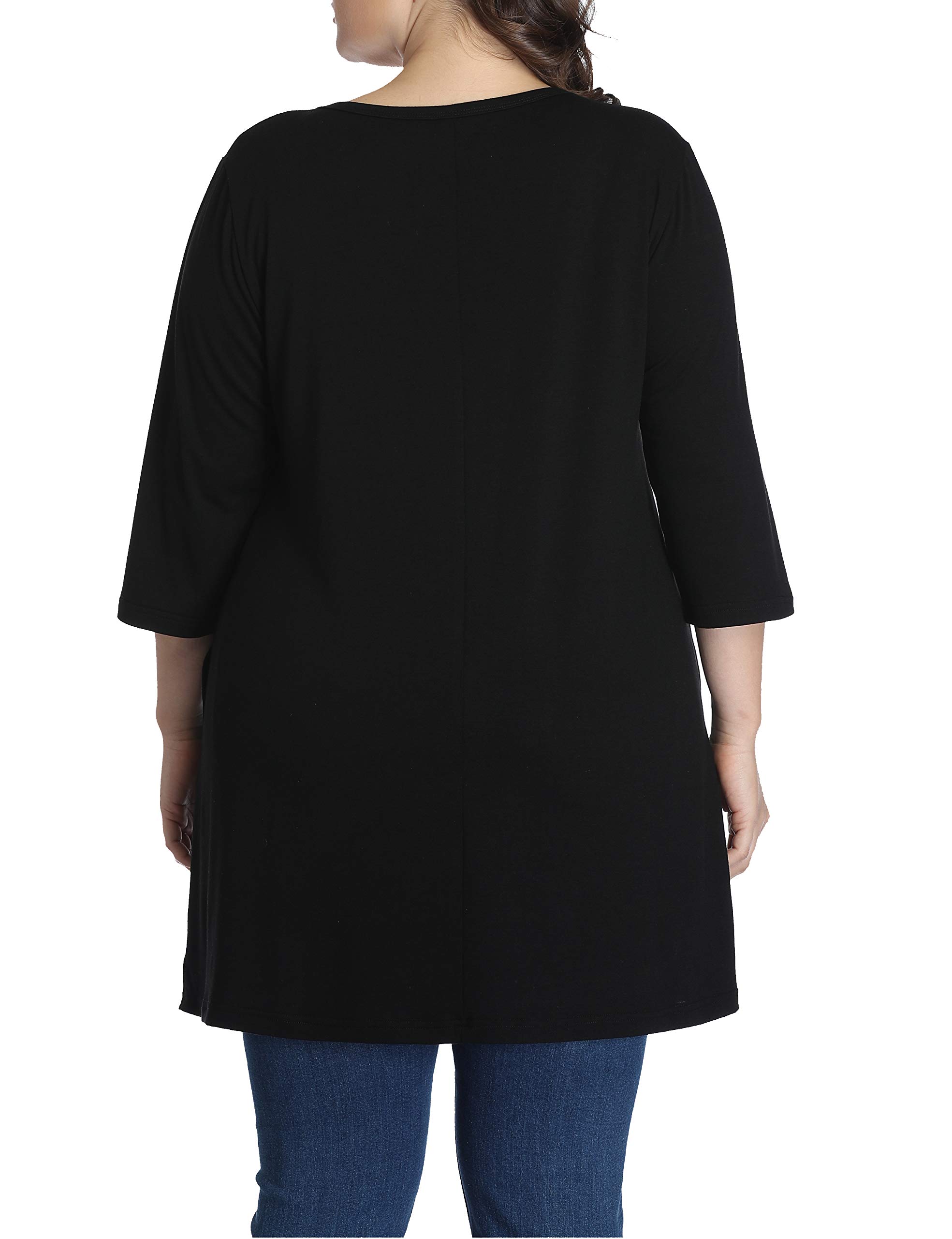 Shiaili Heather Plus Size Tunic Tops for Women - Long Flowy Casual Shirts for Leggings | Comfortable Loose Fit Blouse for Work, Travel & Everyday Wear