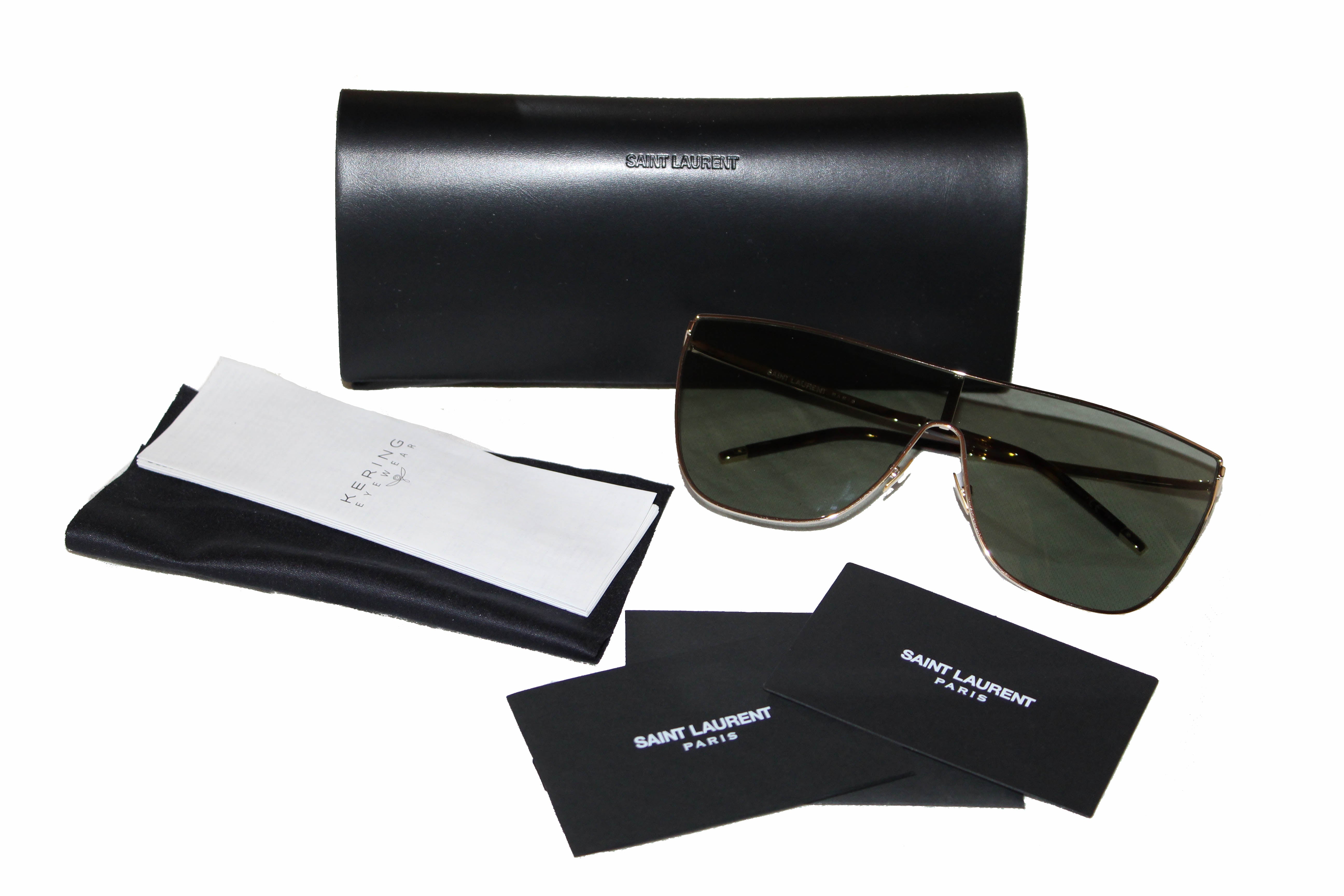 Authentic Yves Saint Laurent SL1 MASK 004 Women's Rectangle Sunglasses - UV Protection, Luxury Fashion Accessory for Women, Perfect for Beach, Driving & Outdoor Activities