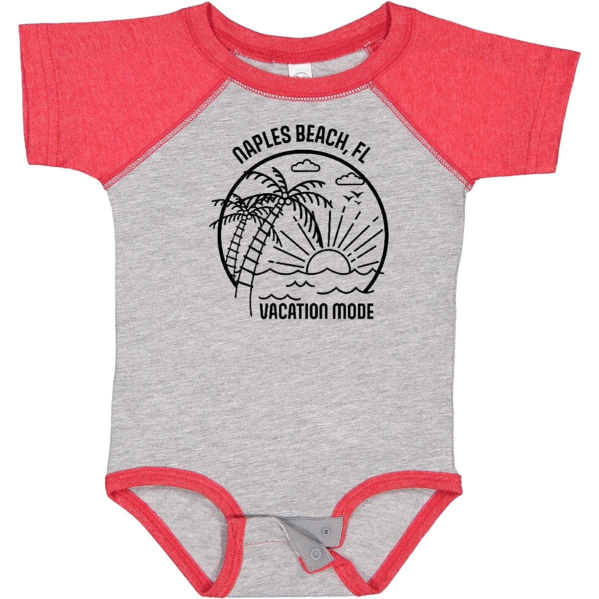 Inktastic Summer Vacation Mode Naples Beach Florida Baby Bodysuit - Cute Florida Beach Outfit for Infants & Toddlers - Perfect for Family Vacations, Beach Trips & Photo Shoots