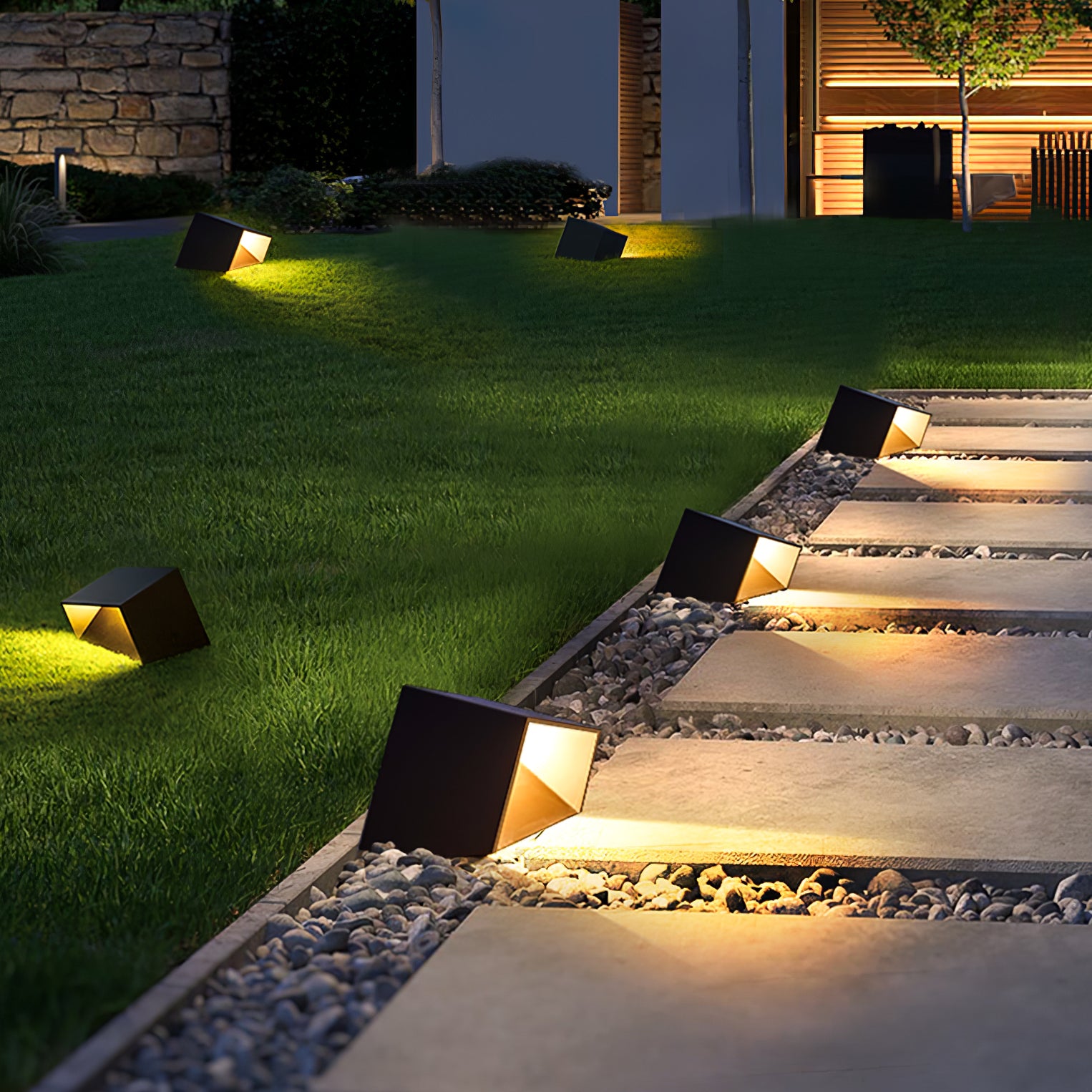 Solar Powered LED Cube Garden Lights Outdoor - Waterproof & Weatherproof for Patio, Yard, Pathway, Landscape Decoration