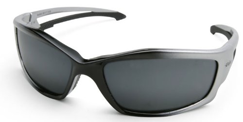 12 Pack Edge Eyewear SK117 Kazbek Safety Glasses - Silver & Black Frames with Silver Mirror Lens - ANSI Z87.1 Certified for Construction, Woodworking, and DIY Projects