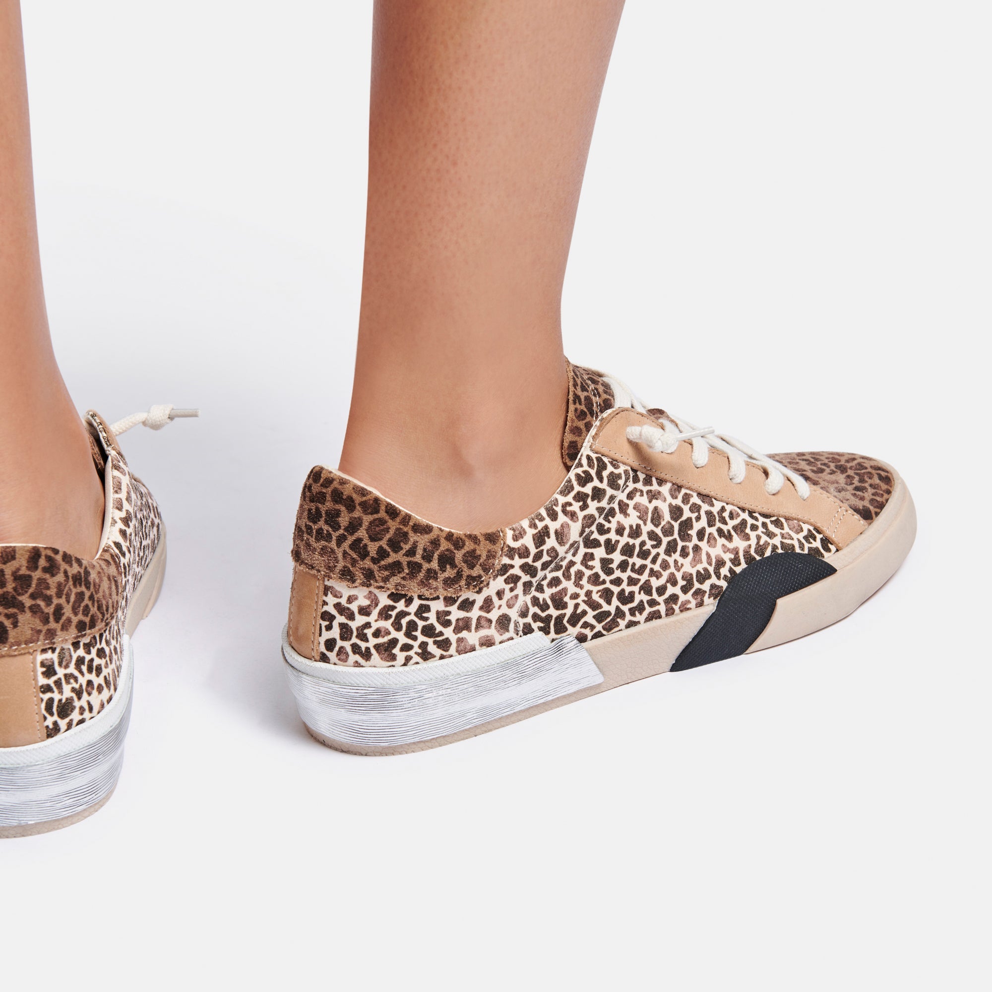 ZINA SNEAKERS Women's Fashion Leopard Print Multi-Colored Dusted Suede Casual Sneakers - Perfect for Walking, Running, and Everyday Wear
