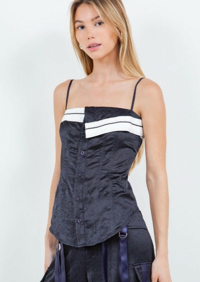 Satin Crinkle Tank Top for Women - Soft & Comfortable Sleeveless Blouse - Perfect for Summer, Beach, and Casual Outfits