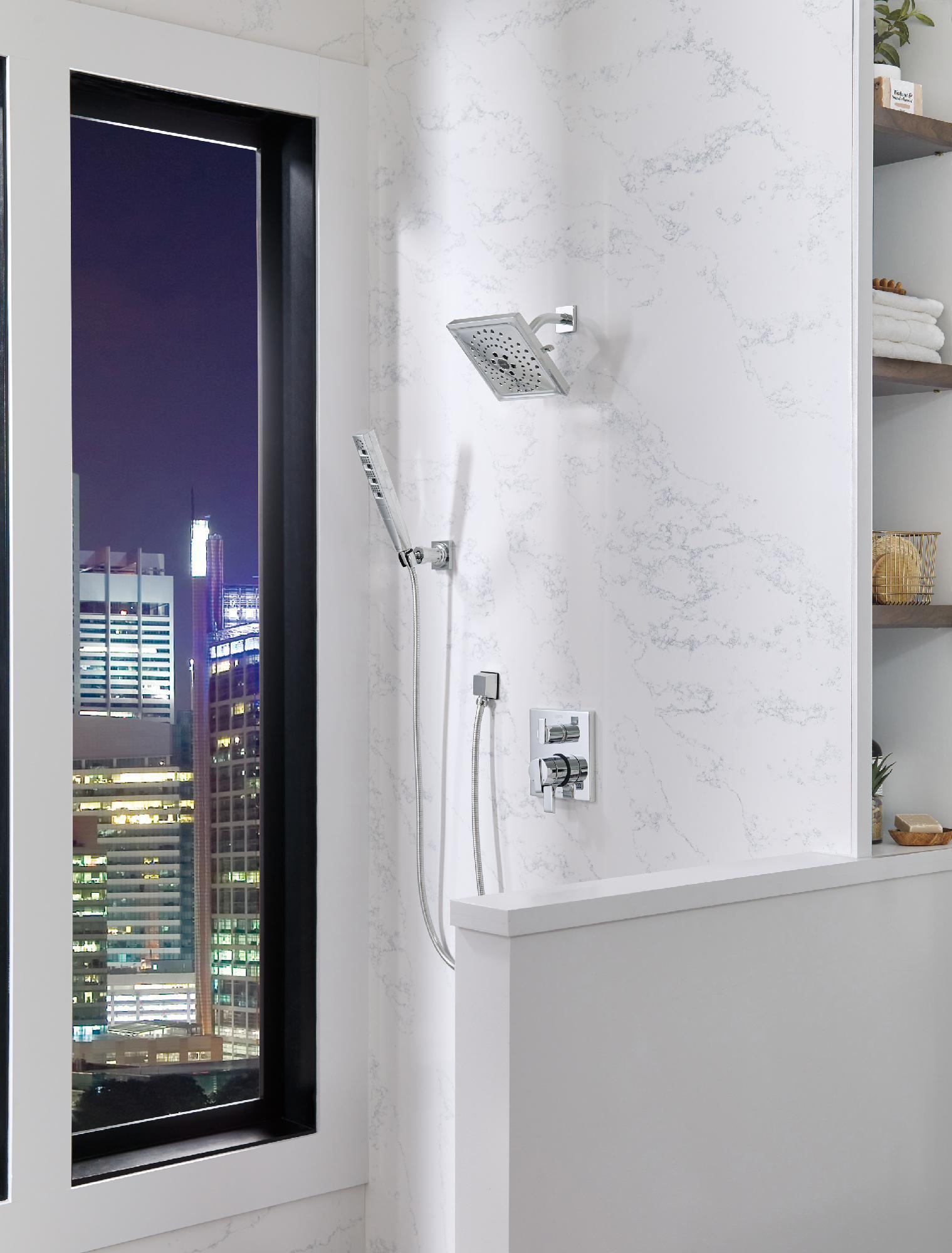 Delta T27967 Chrome Angular Modern Monitor 17 Series Valve Trim with 6 Setting Integrated Diverter - Perfect for Bathroom Faucet Upgrades and Shower Systems