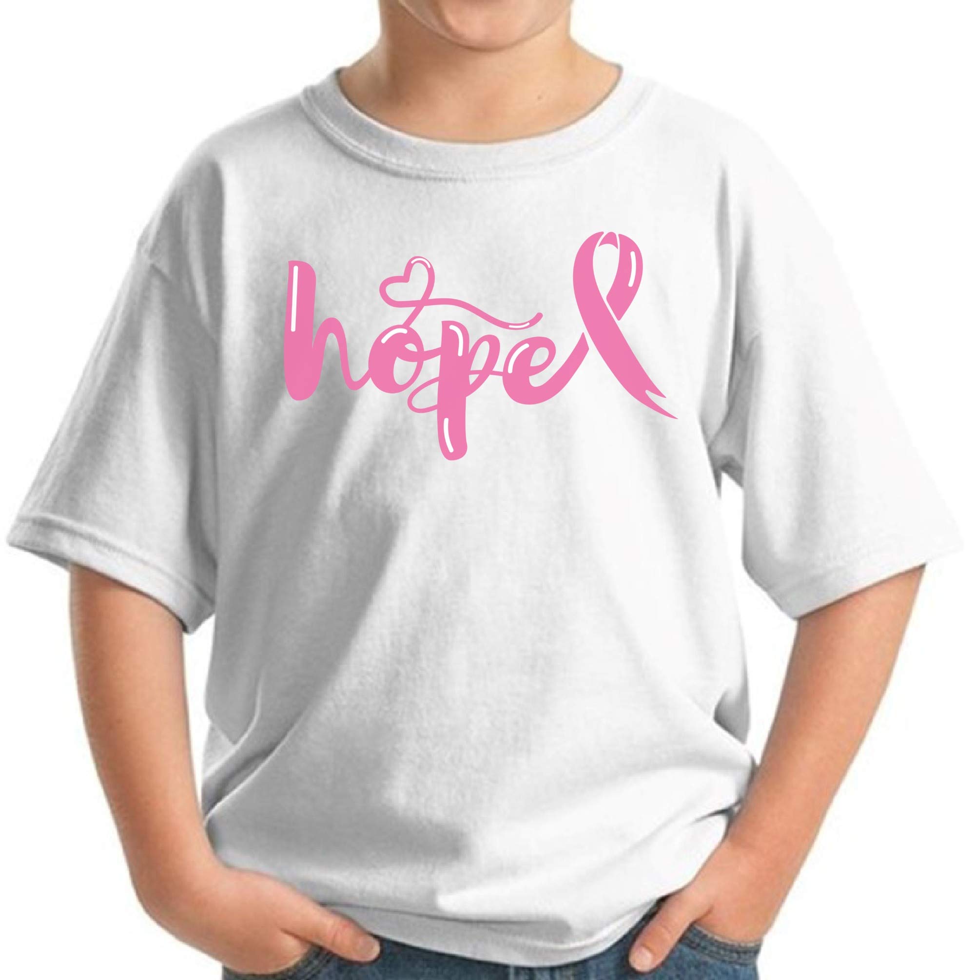 Breast Cancer Awareness T-Shirt for Women & Kids - Hope Pink Ribbon Shirt | Comfortable Cotton Tee for Survivors, Supporters & Fundraisers - Perfect for Awareness Events, Walks & Everyday Wear