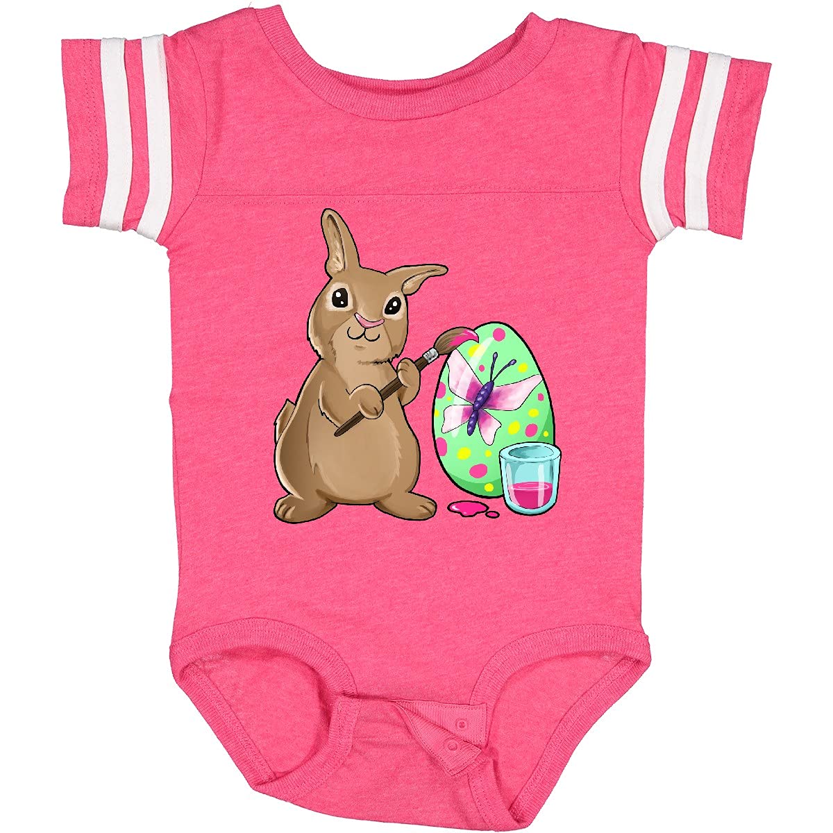 Inktastic Adorable Brown Easter Bunny Painting Egg Baby Bodysuit - Perfect for Easter Celebrations, Baby Showers & Holiday Family Photos
