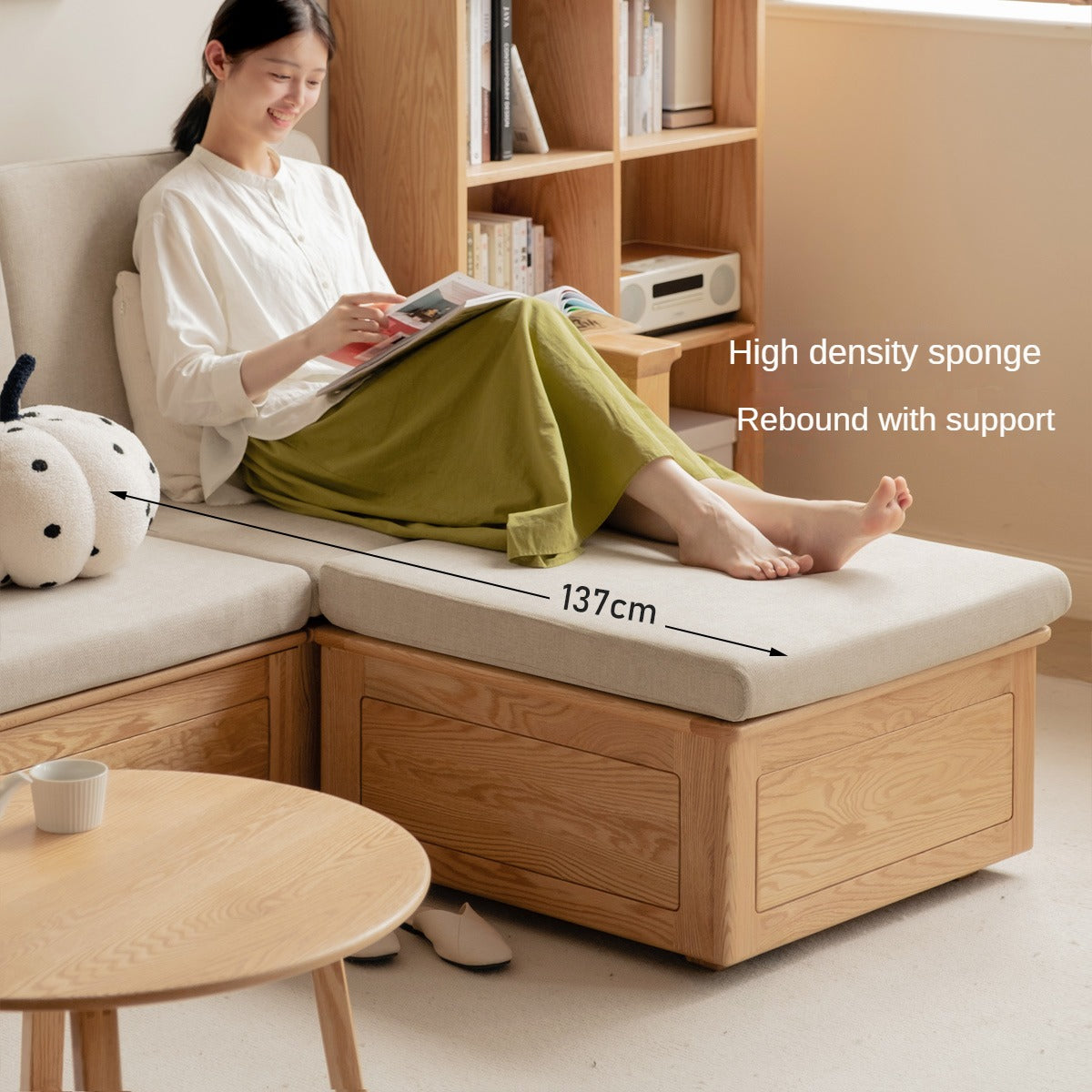 Solid Oak Wood Storage Box for Sofa - Organize Living Room, Bedroom, or Office with Stylish Wooden Storage Solution
