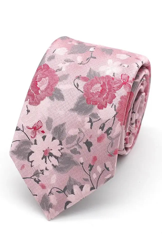 LA Smith Large Floral Polyester Tie and Hank Set - Elegant Accessories for Weddings, Parties & Special Occasions