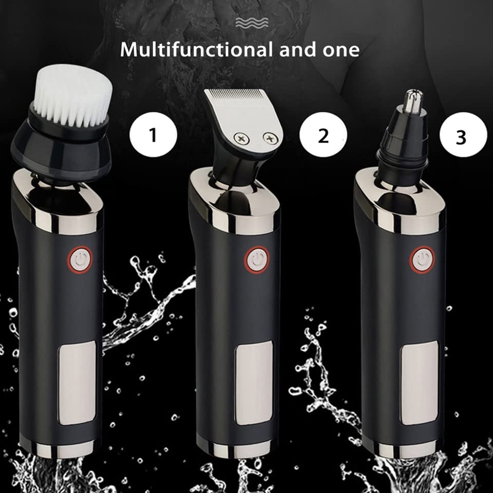 4-in-1 Electric Razor for Men - USB Rechargeable Wet/Dry Beard Trimmer, Facial Hair Shaver & Body Groomer | Perfect for Travel, Home & Gym Use