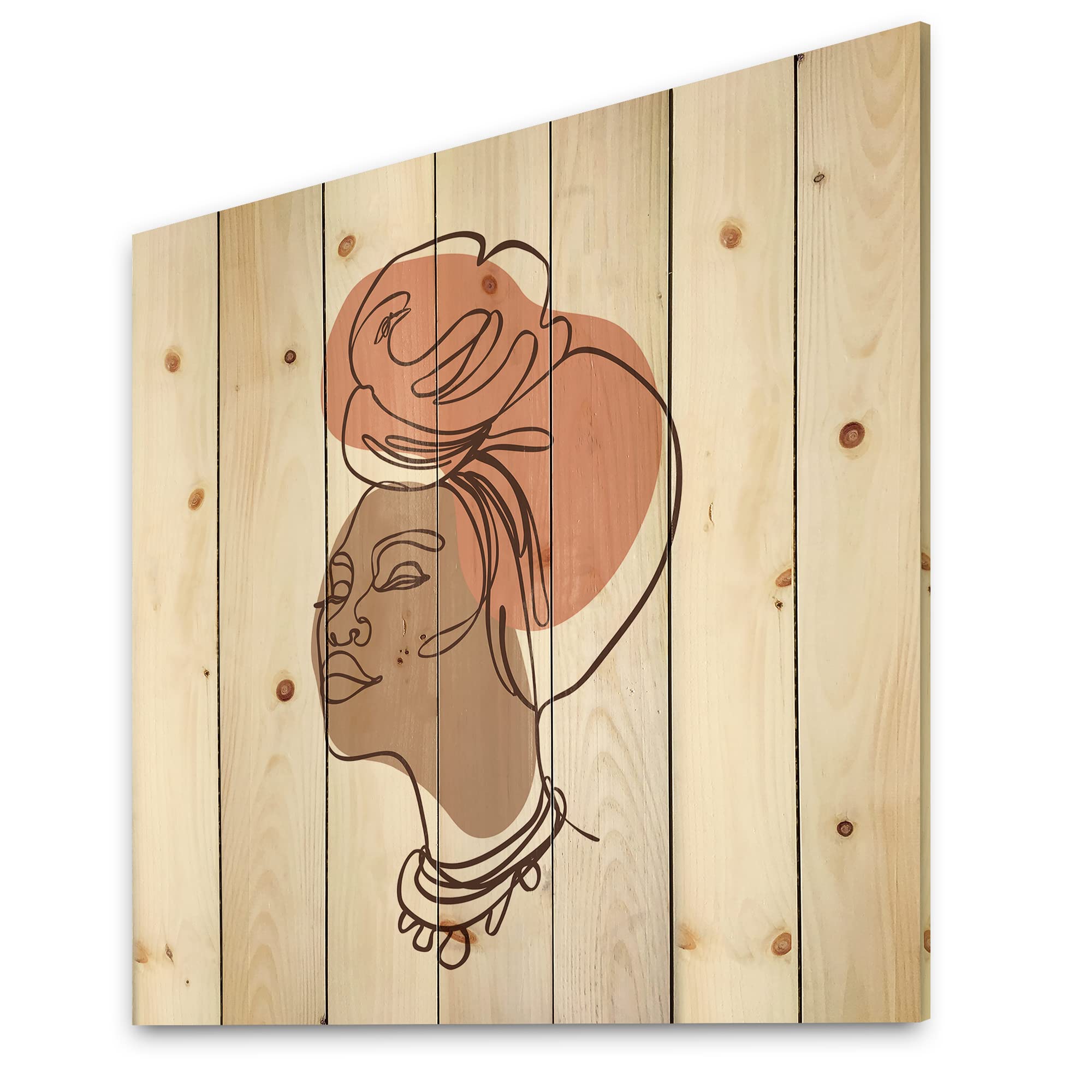 African American Woman Wood Wall Art - Modern Abstract Pine Decor for Living Room