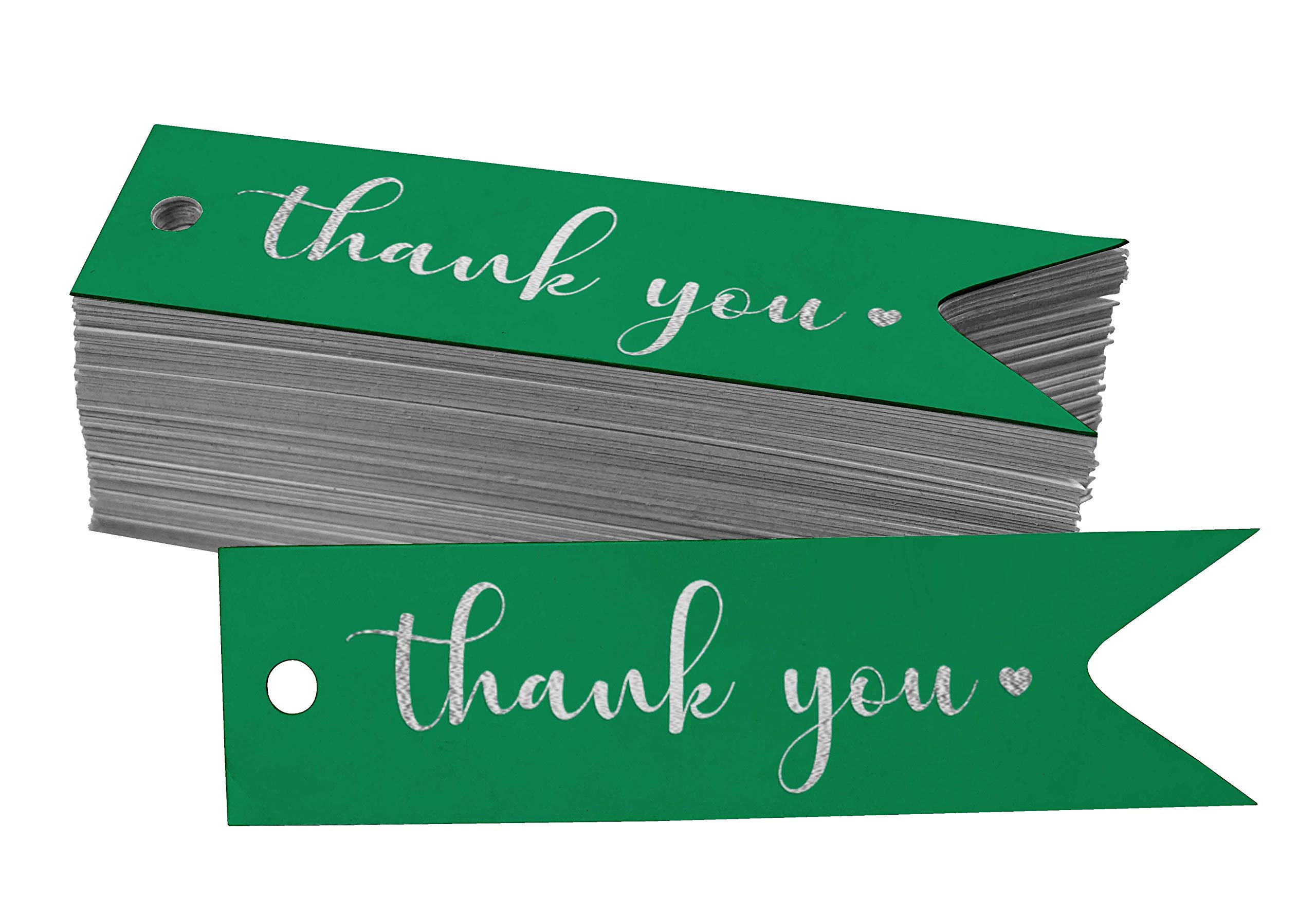 100 Pack Elegant Bridal Shower Thank You Favor Tags - Silver Foil Hanging Gift Tags for Wedding Favors, Party Decorations - Perfect for DIY Crafts, Bridal Shower Gifts & Wedding Reception Decor